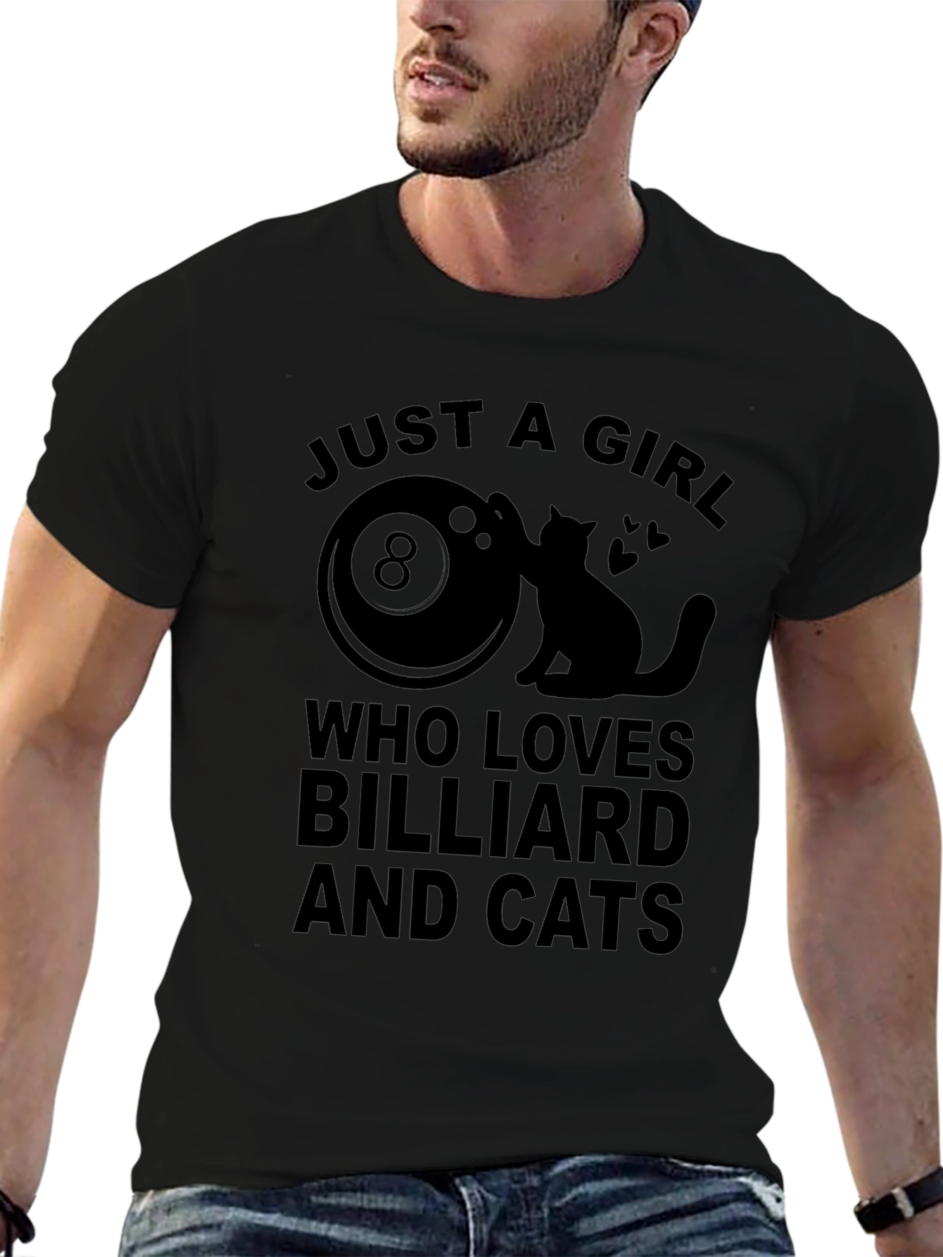 Just A Girl Who Loves Billiard and Cats T-Shirt