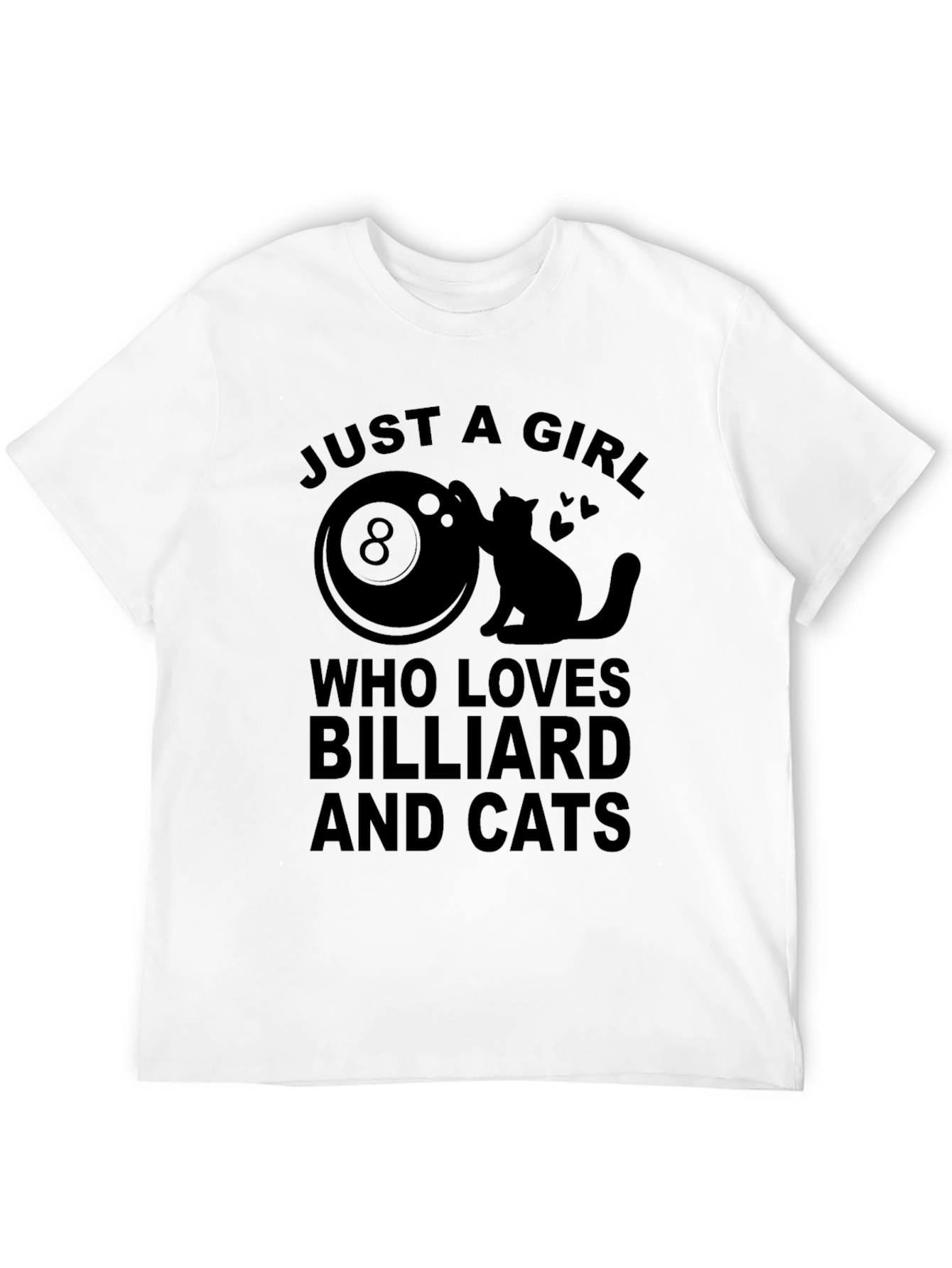 Just A Girl Who Loves Billiard and Cats T-Shirt
