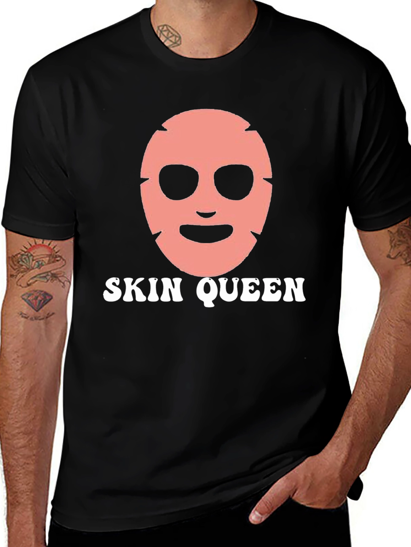 Skin Queen Graphic Tee - Black Cotton T-Shirt