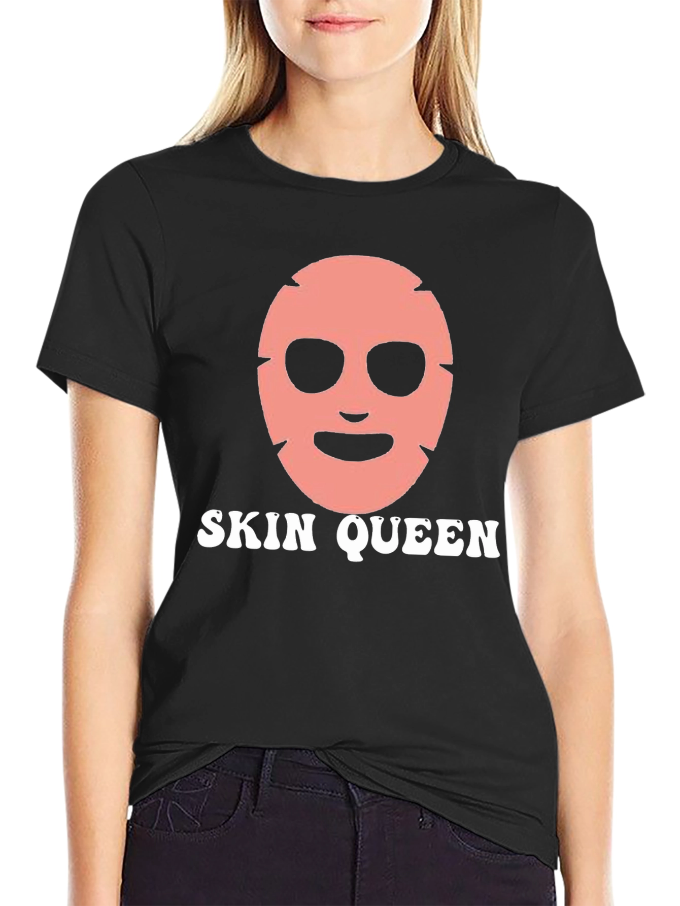 Skin Queen Graphic Tee - Black Cotton T-Shirt