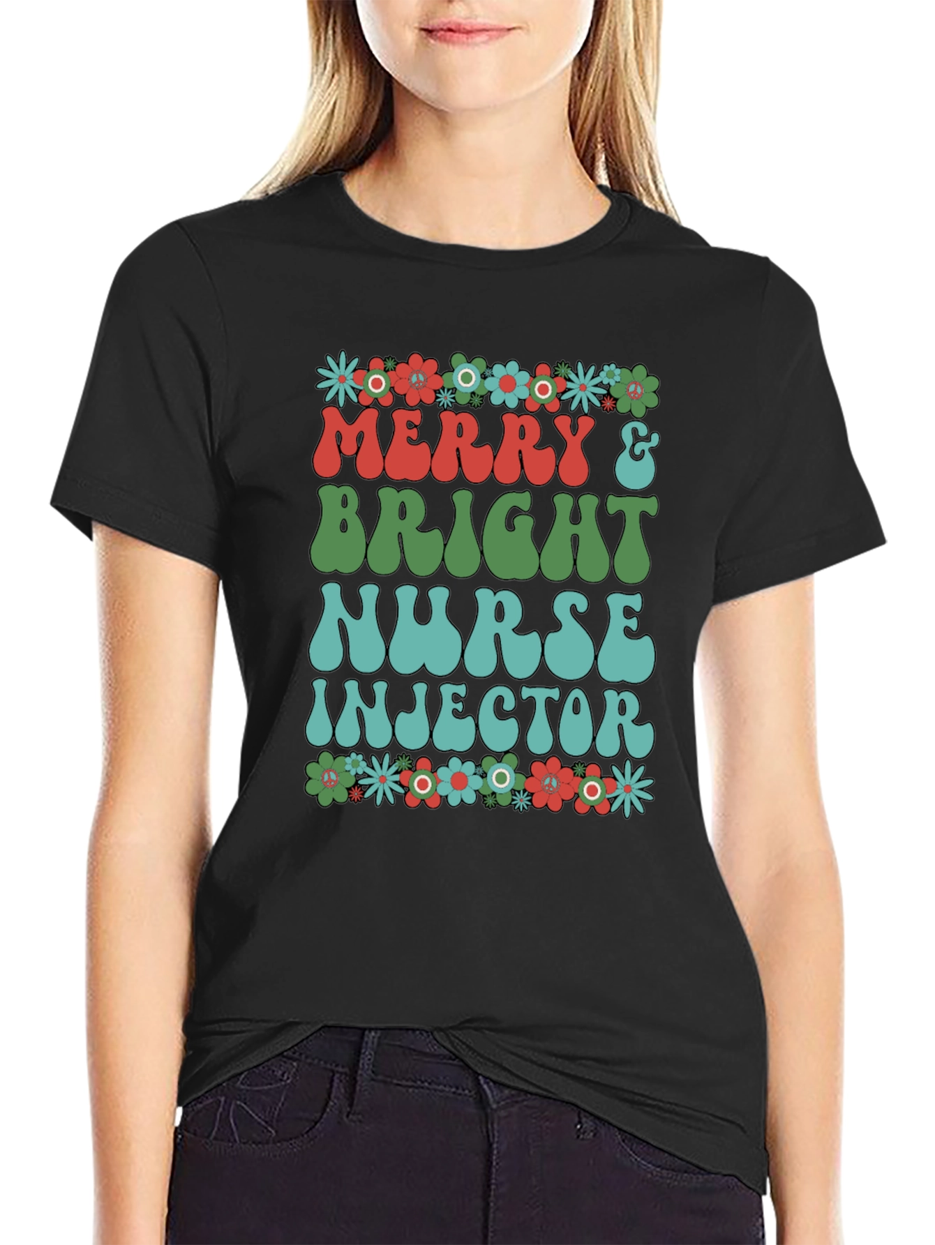 Merry & Bright Nurse Injector Tee