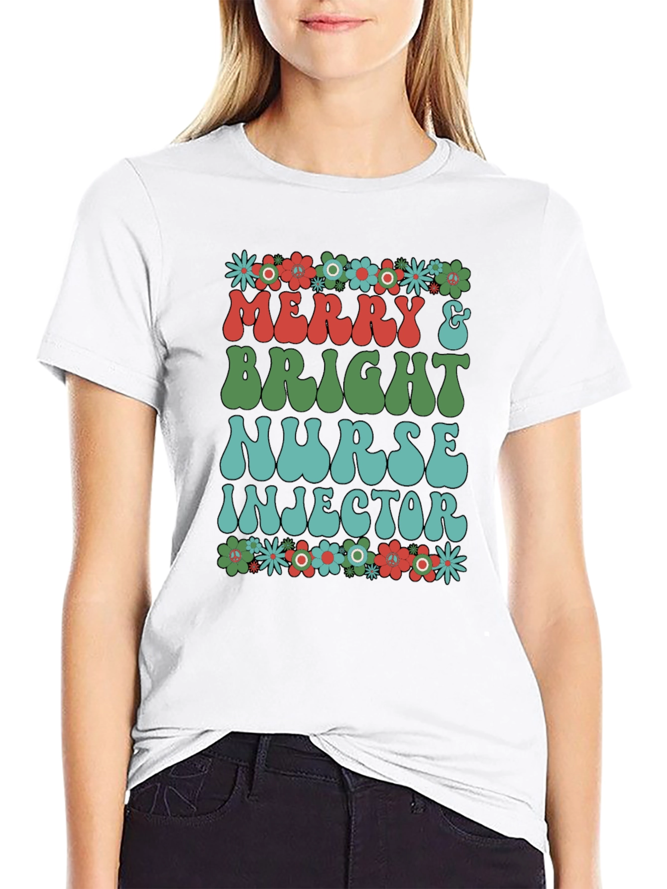 Merry & Bright Nurse Injector Tee