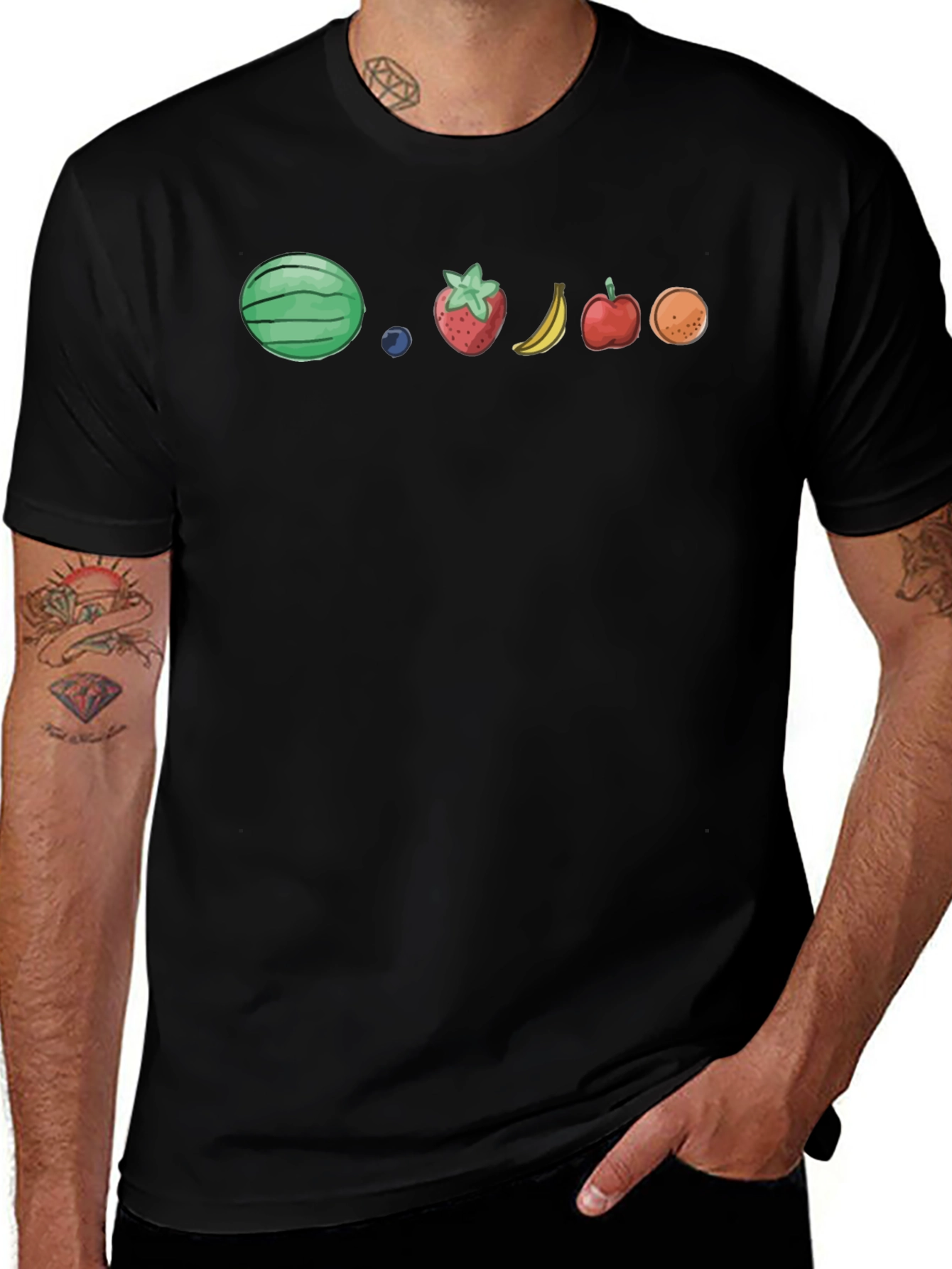 Fruit Lineup Black T-Shirt