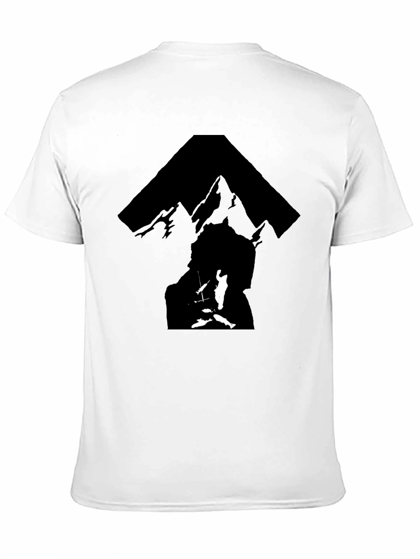 Black T-Shirt with Silhouette Mountain Graphic