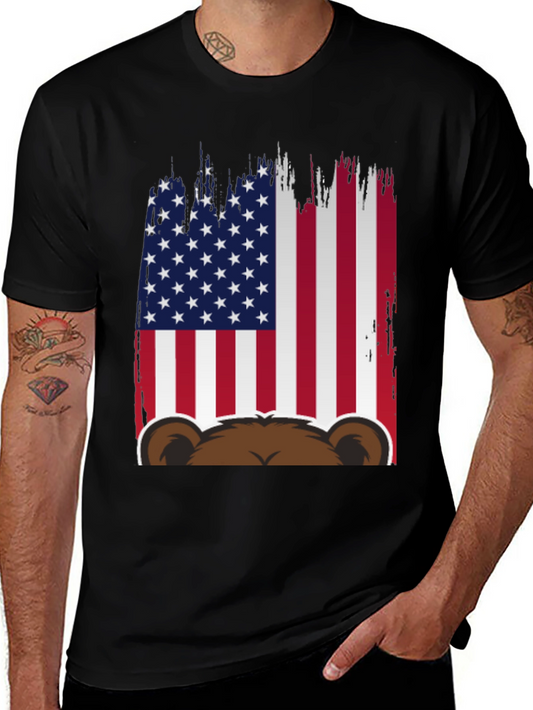 American Flag Bear Graphic Tee