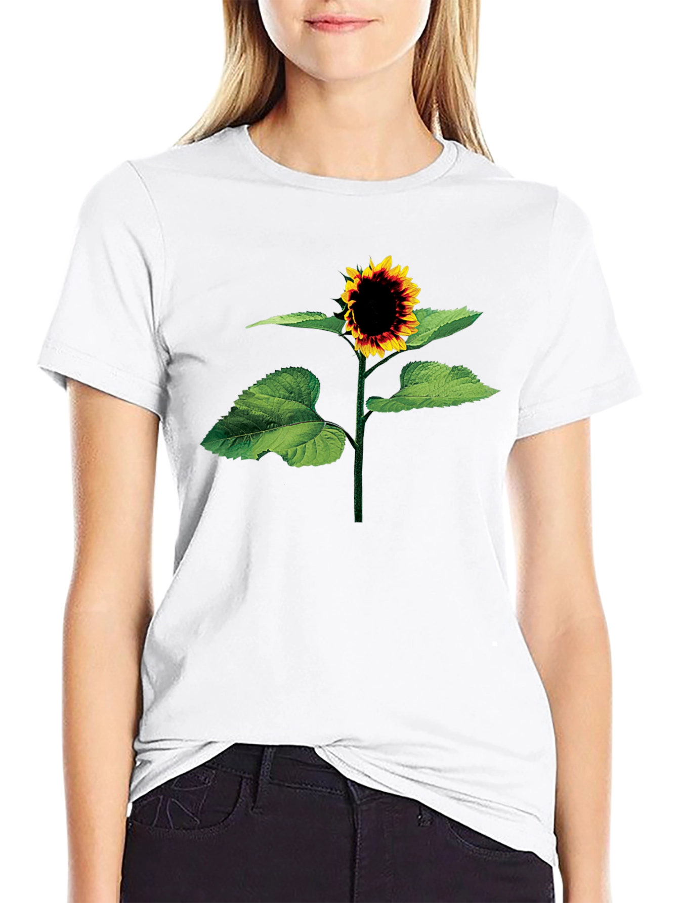 Sunflower Graphic Tee - Stylish Black T-Shirt