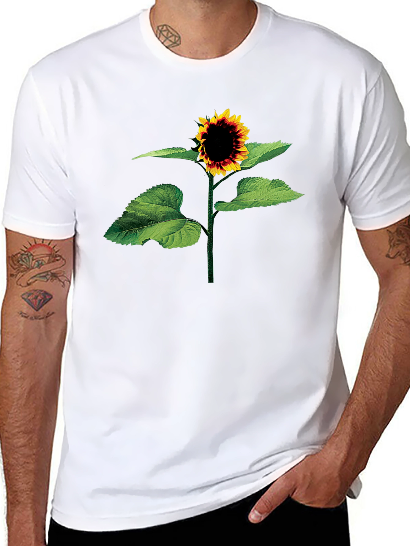 Sunflower Graphic Tee - Stylish Black T-Shirt