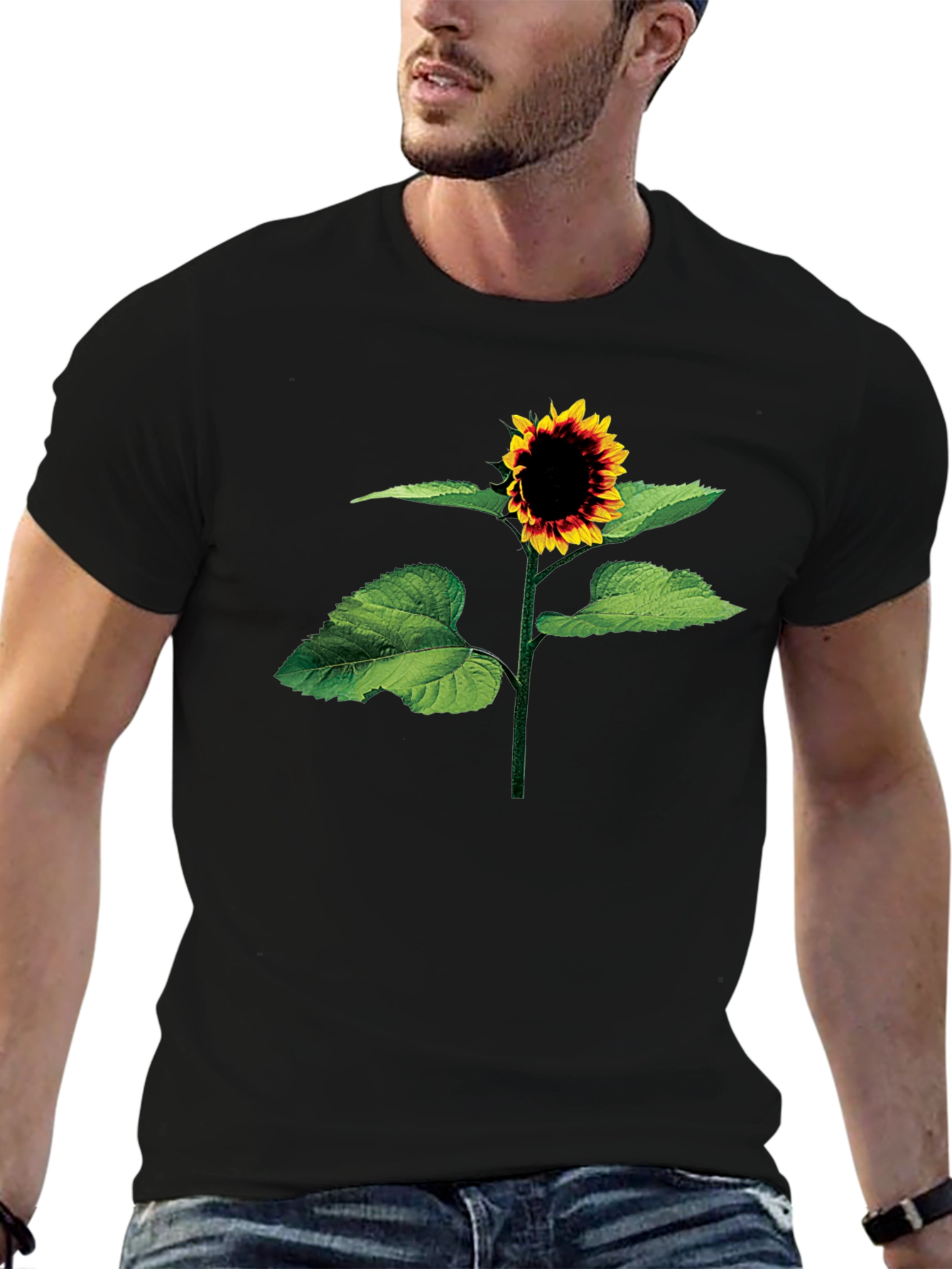 Sunflower Graphic Tee - Stylish Black T-Shirt