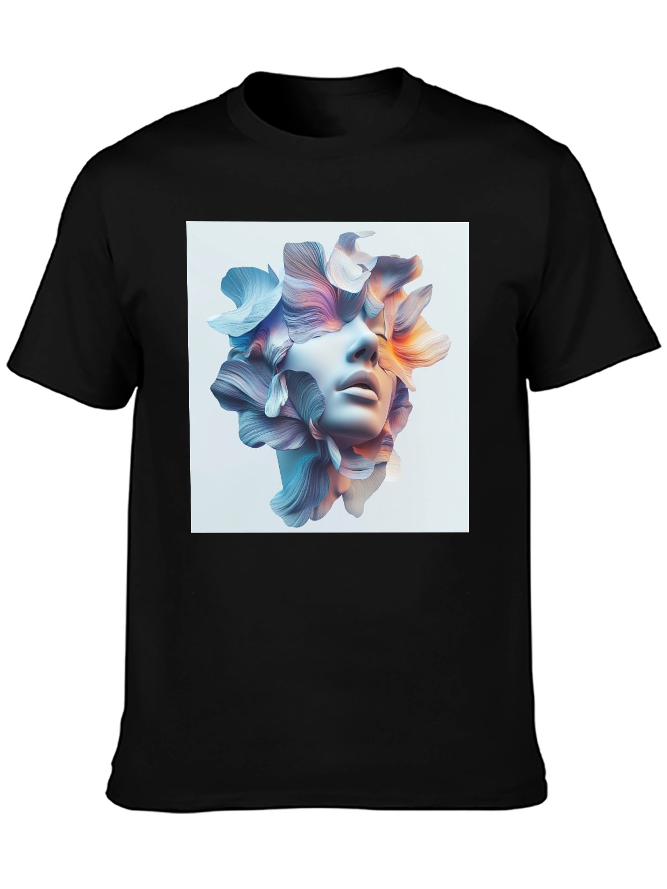 Floral Face Graphic Tee - Modern Art T-Shirt