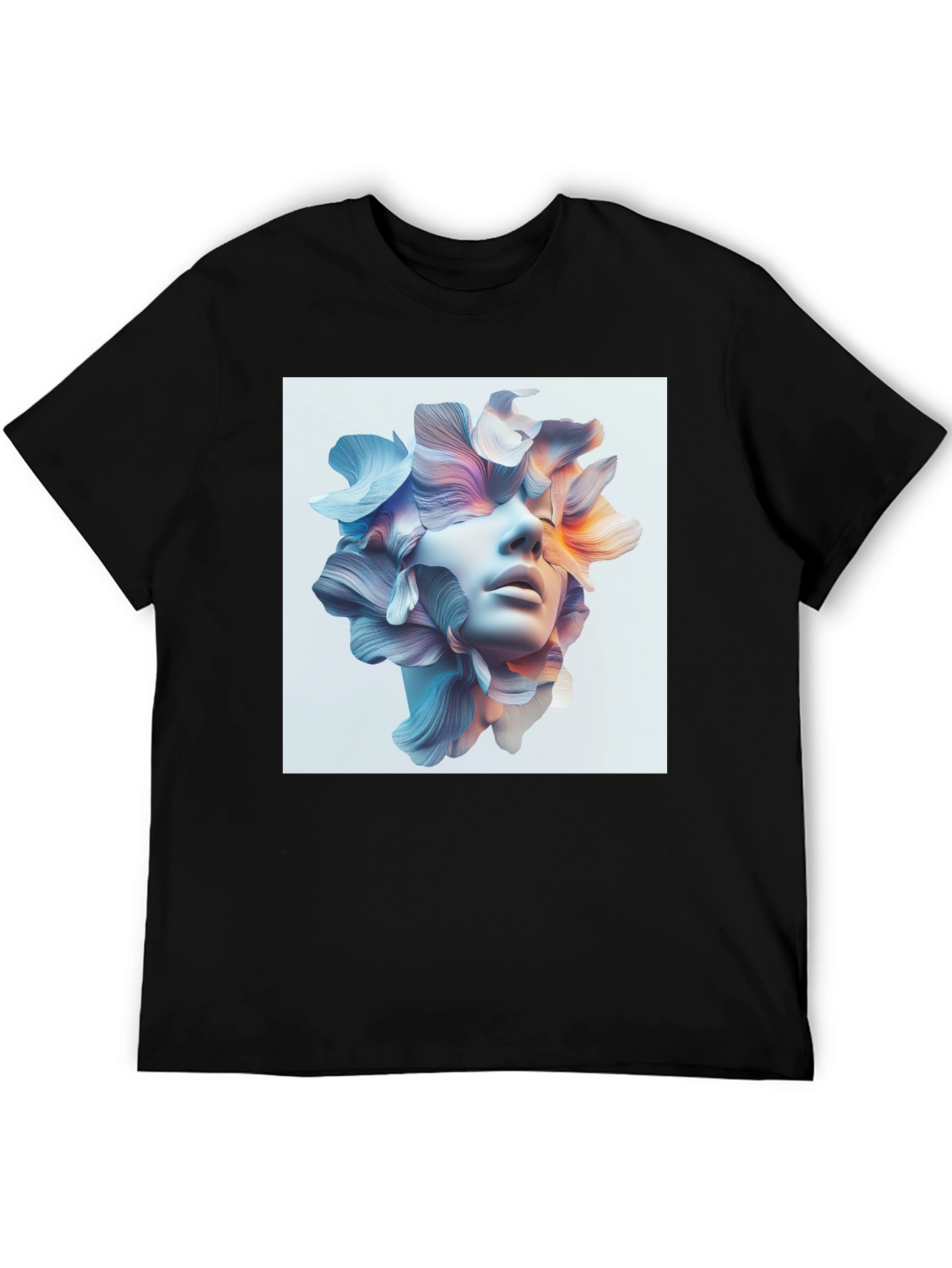 Floral Face Graphic Tee - Modern Art T-Shirt