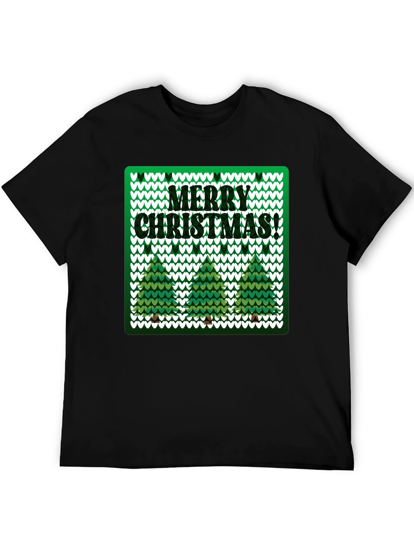 Merry Christmas Tree Knitted T-Shirt