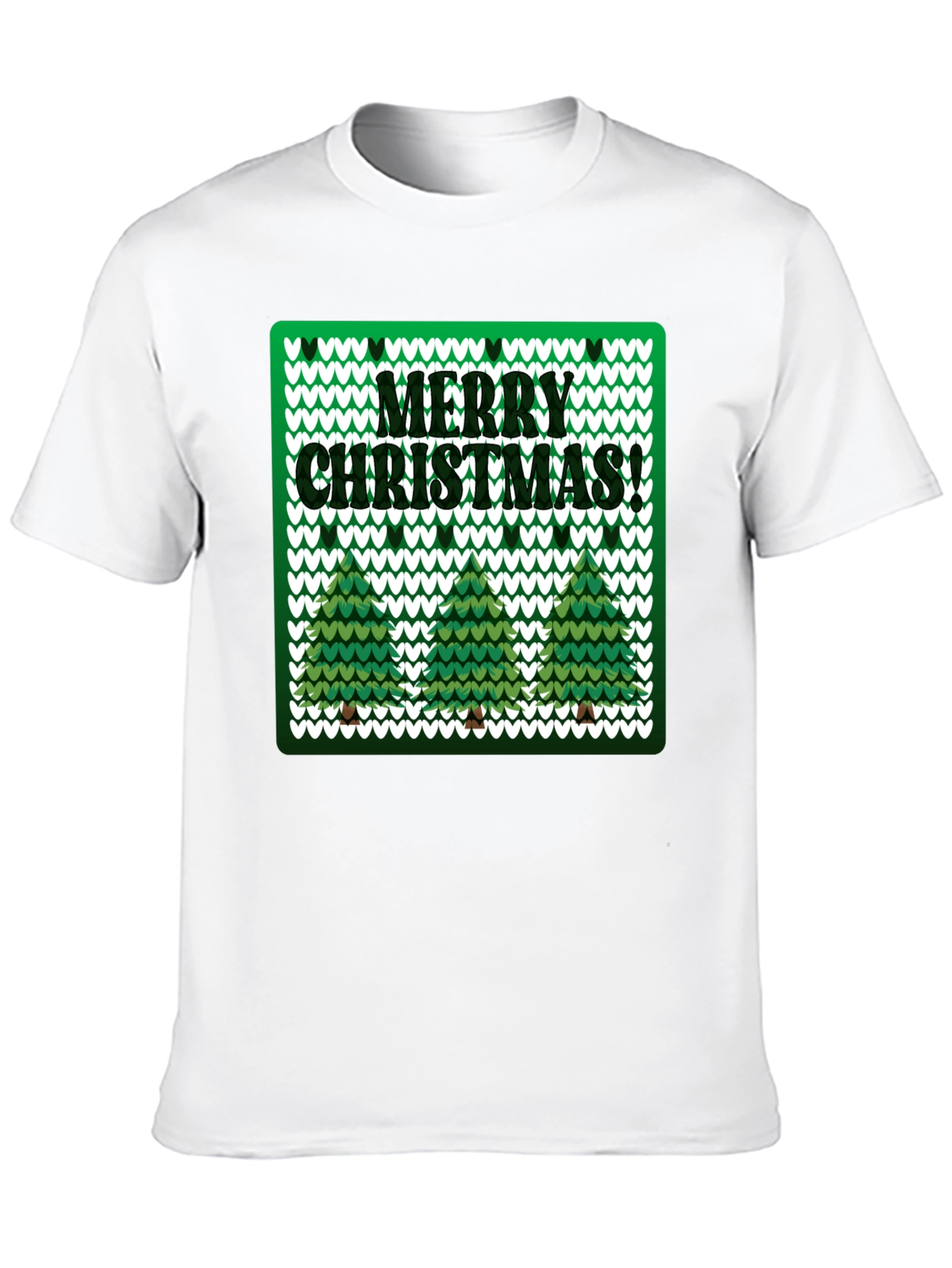 Merry Christmas Tree Knitted T-Shirt