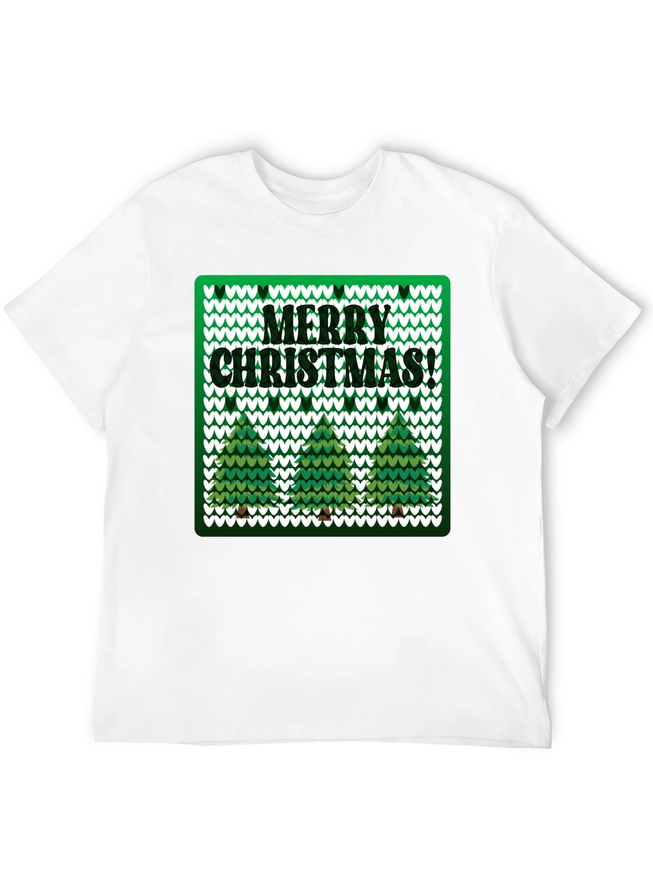 Merry Christmas Tree Knitted T-Shirt