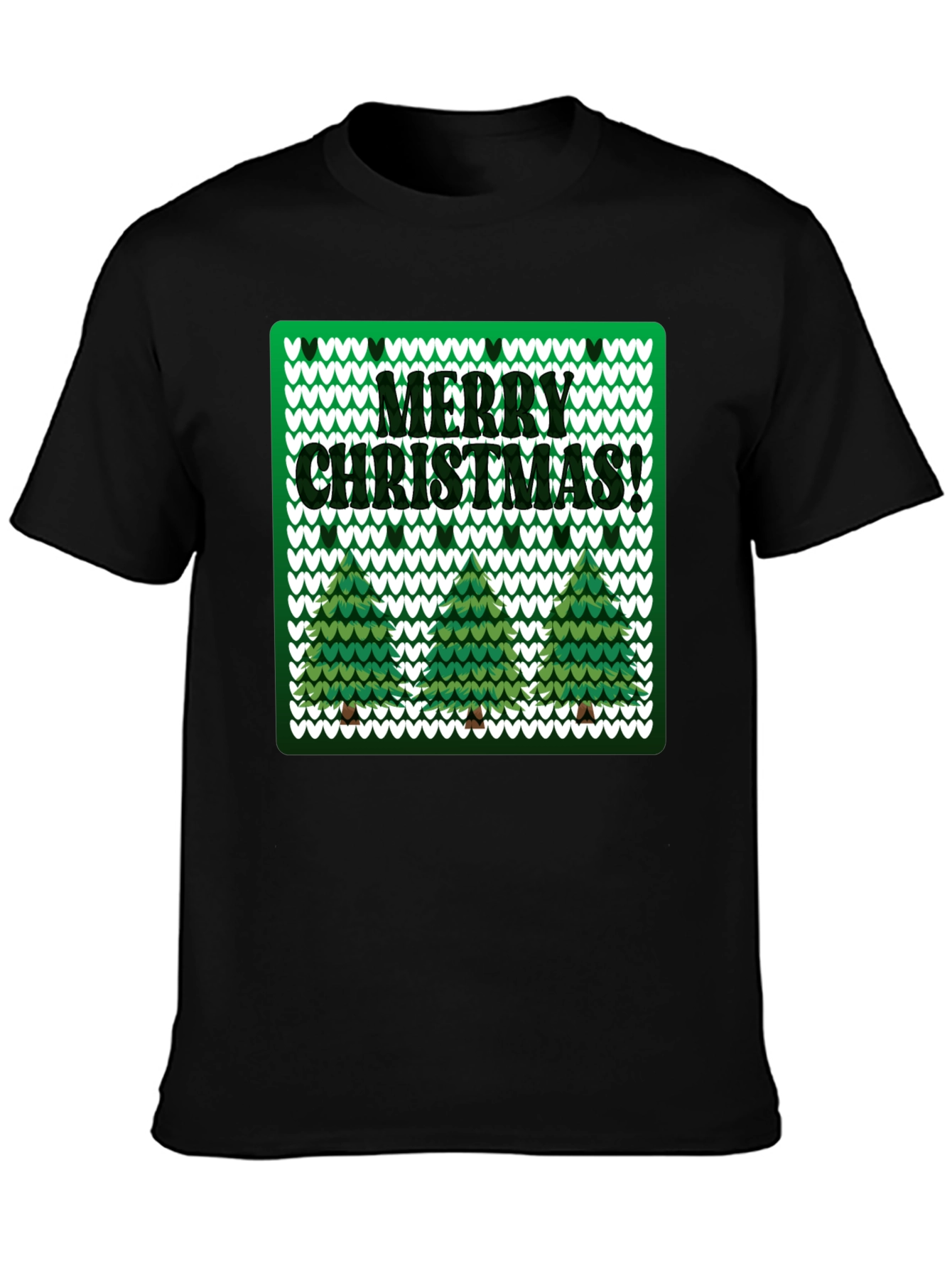 Merry Christmas Tree Knitted T-Shirt