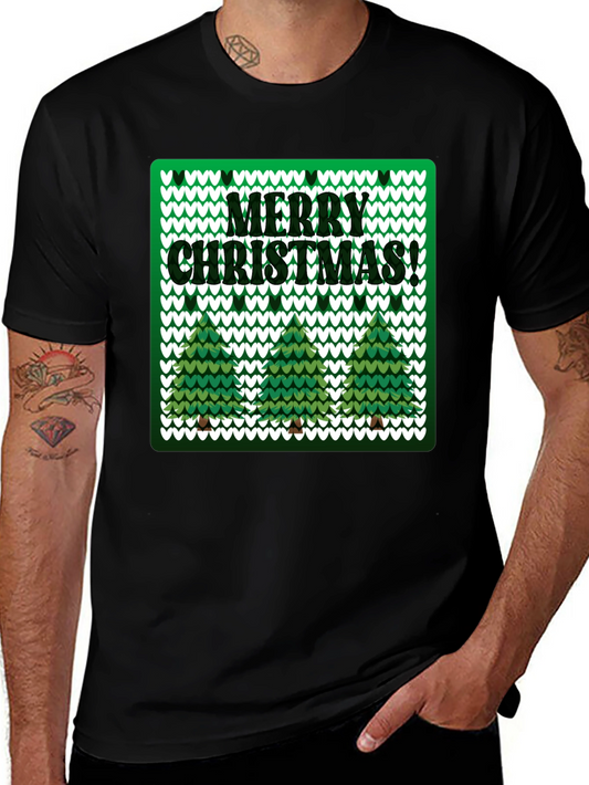 Merry Christmas Tree Knitted T-Shirt
