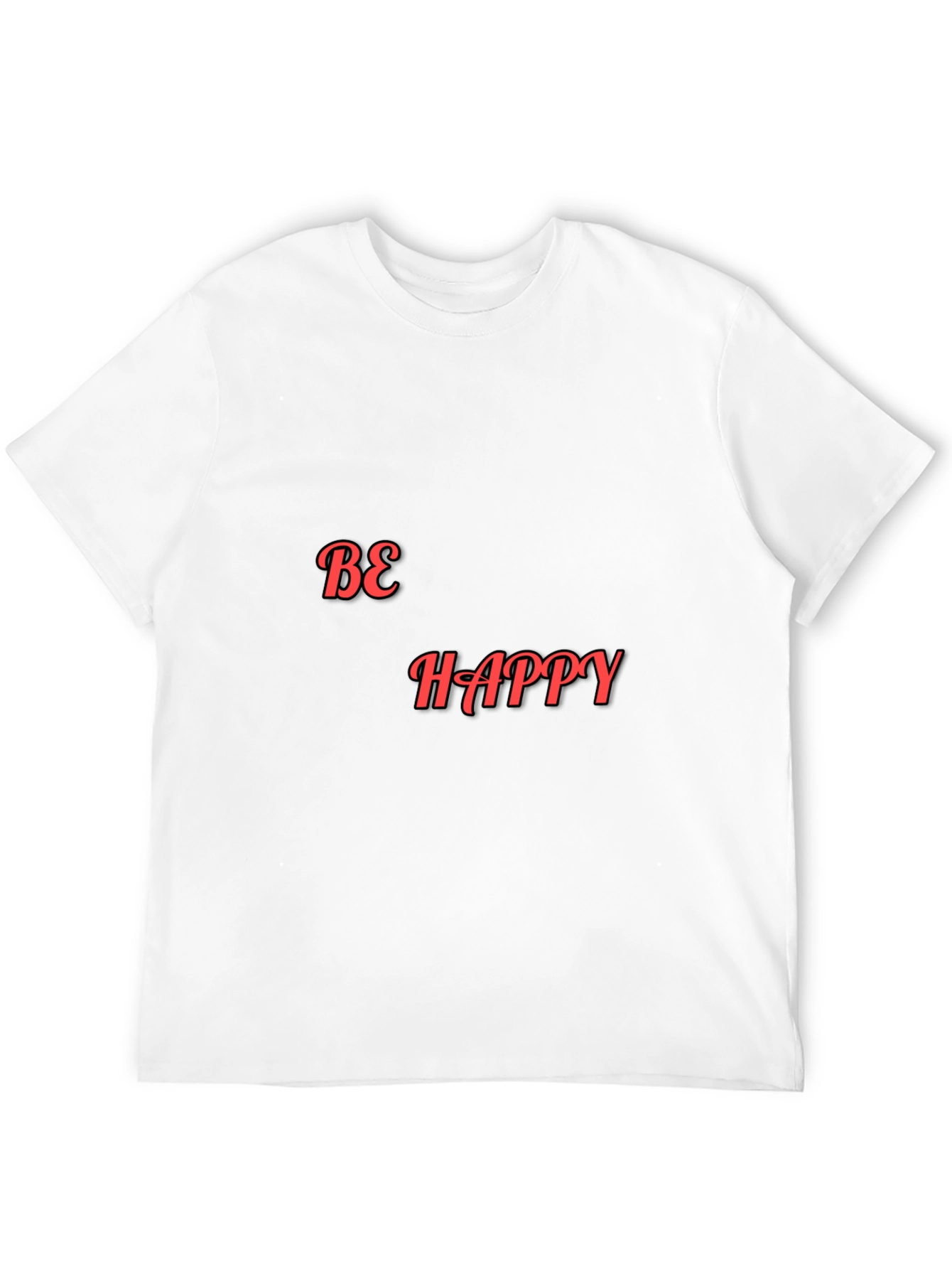 Be Happy Graphic Black T-Shirt