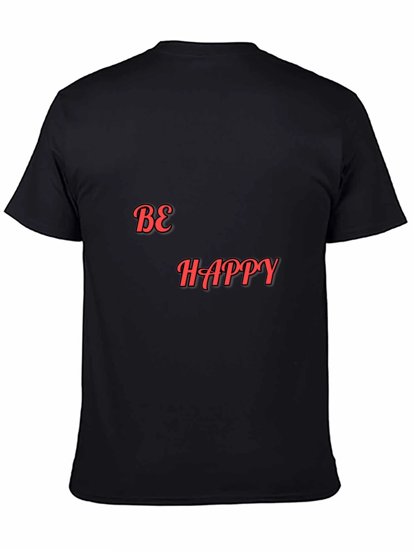 Be Happy Graphic Black T-Shirt