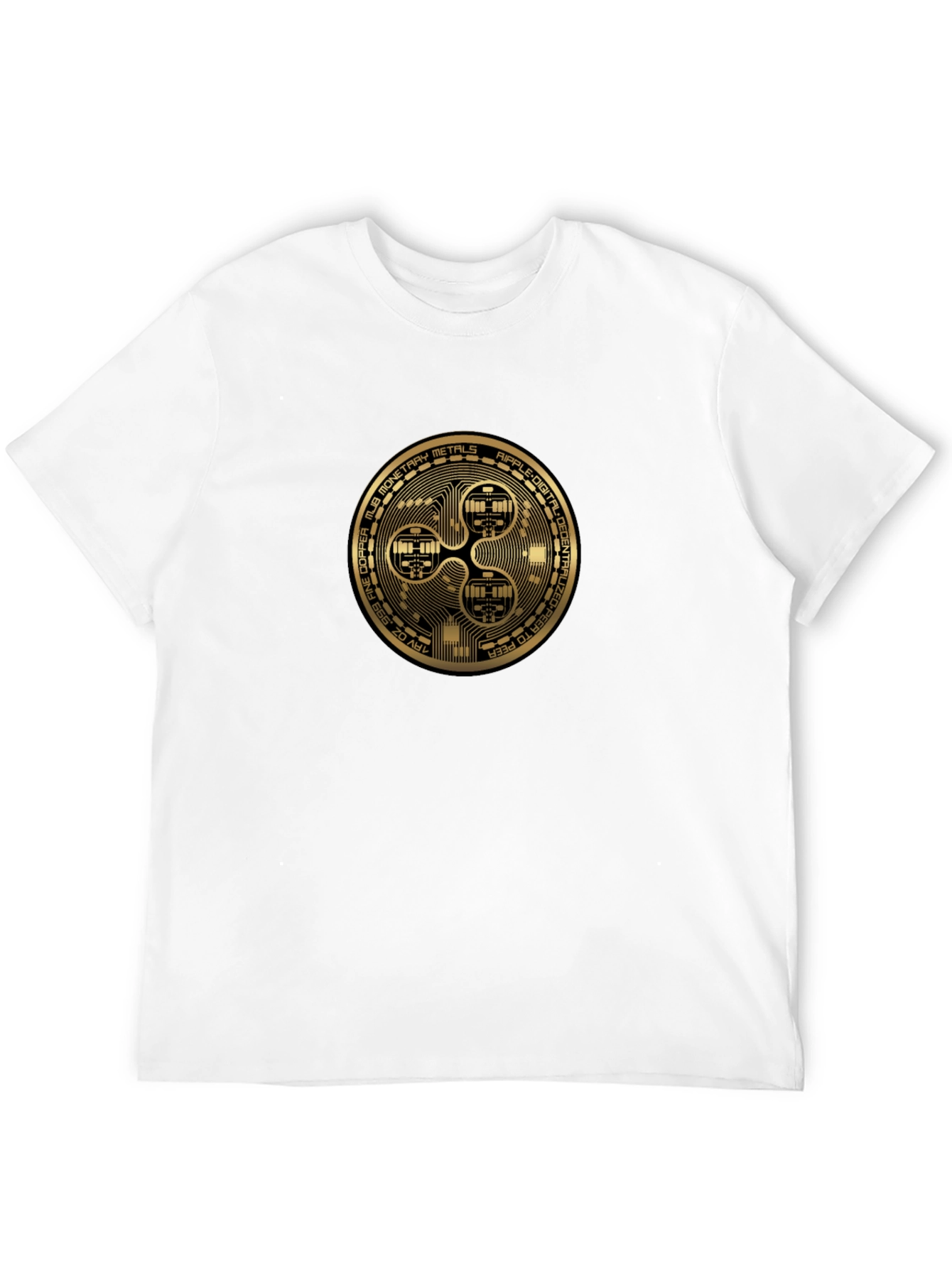 Ripple XRP Crypto Gold Coin Black T-Shirt