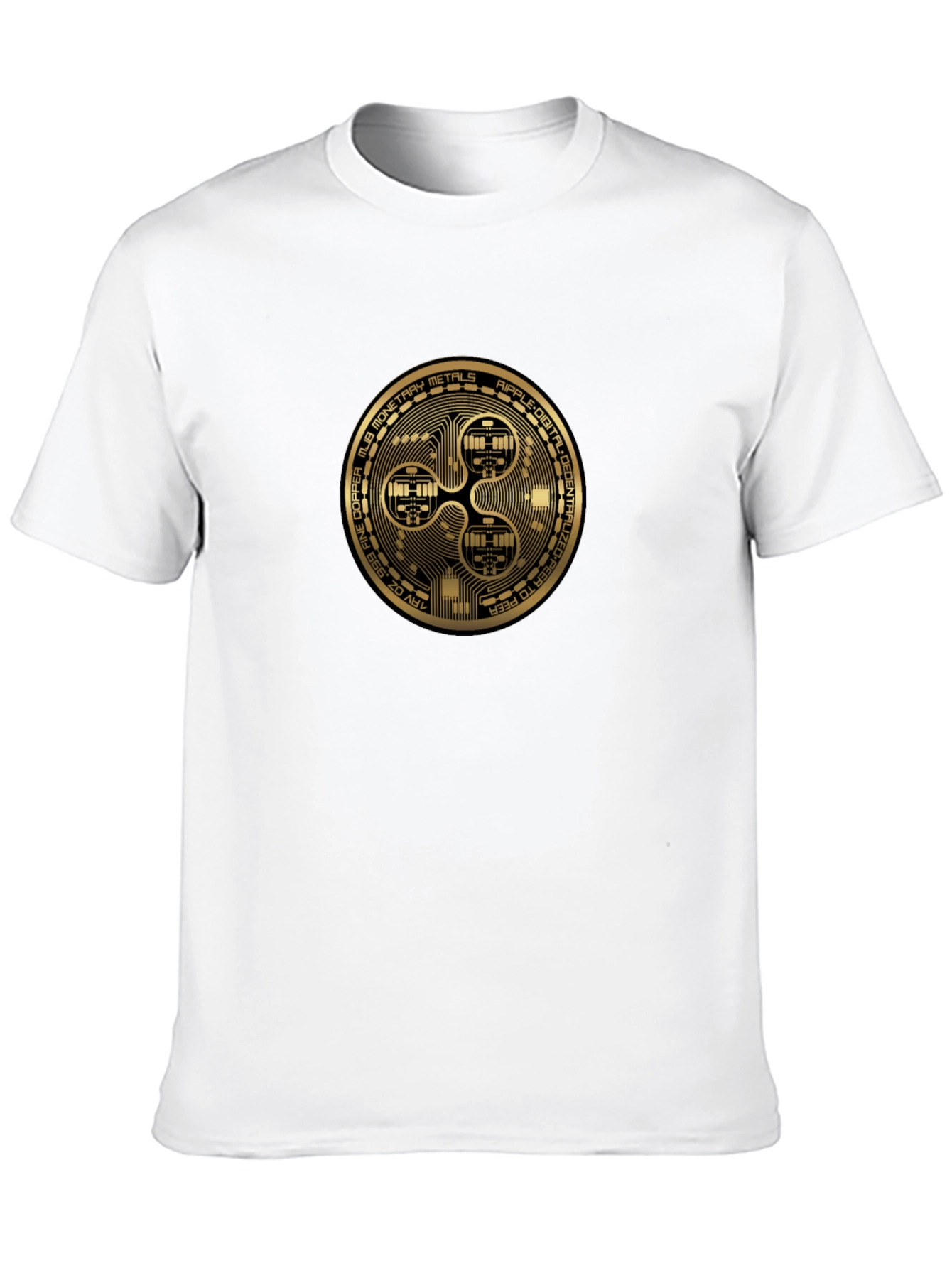 Ripple XRP Crypto Gold Coin Black T-Shirt
