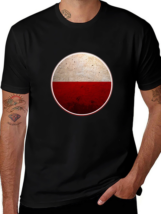 Poland Flag Circle Graphic Tee - Casual Style