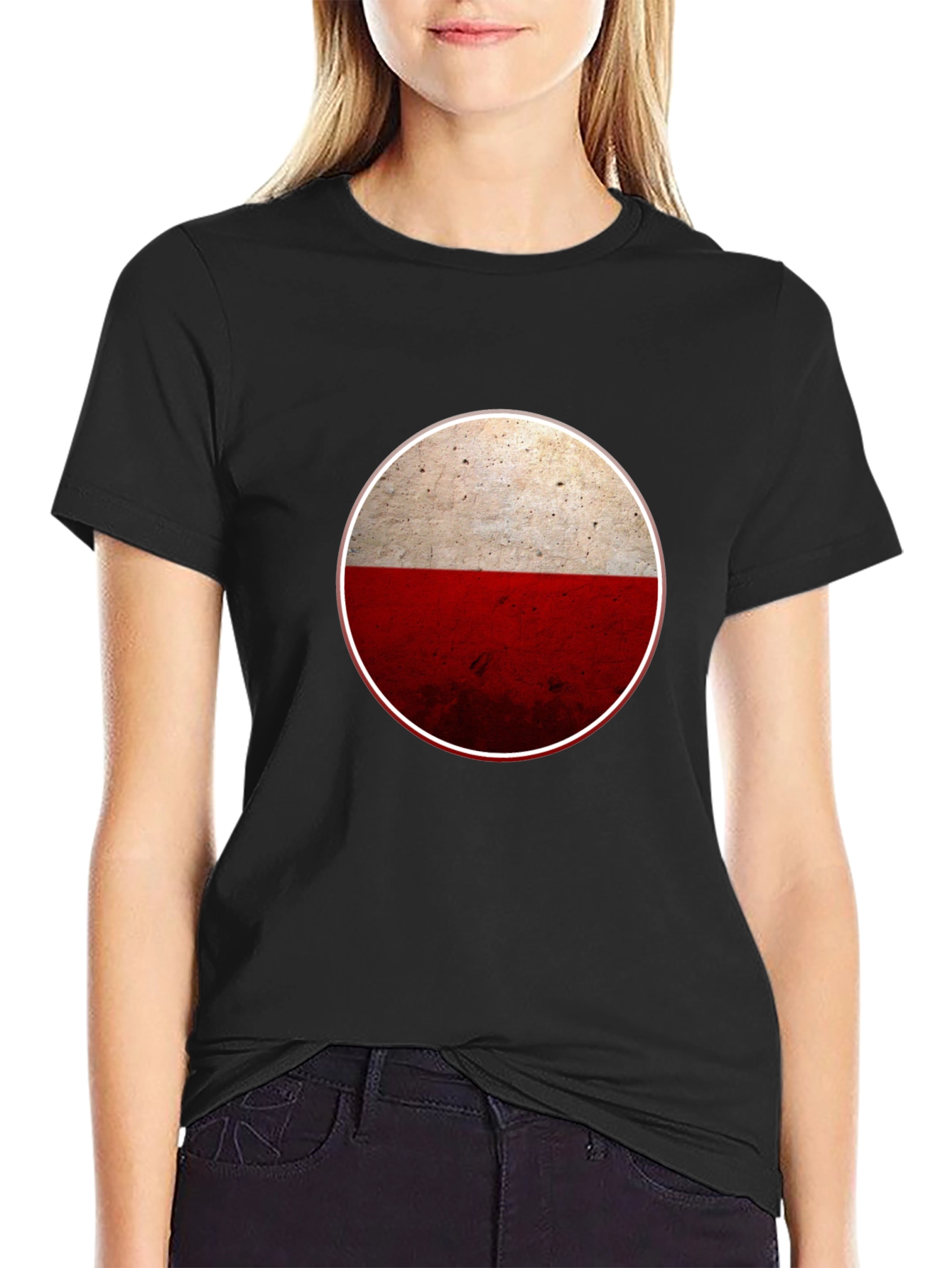 Poland Flag Circle Graphic Tee - Casual Style