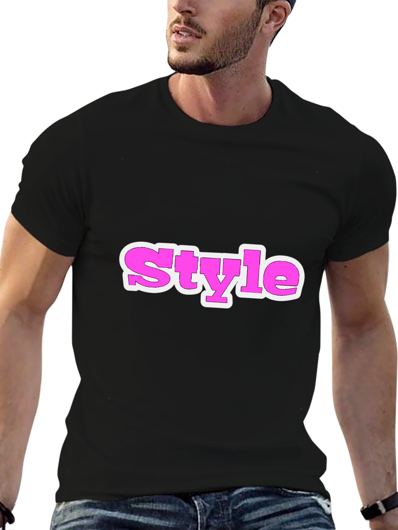 Stylish Black Tee with Style Graphic