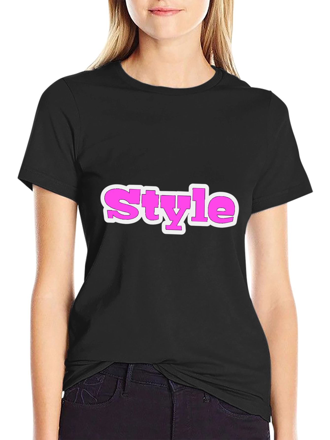 Stylish Black Tee with Style Graphic
