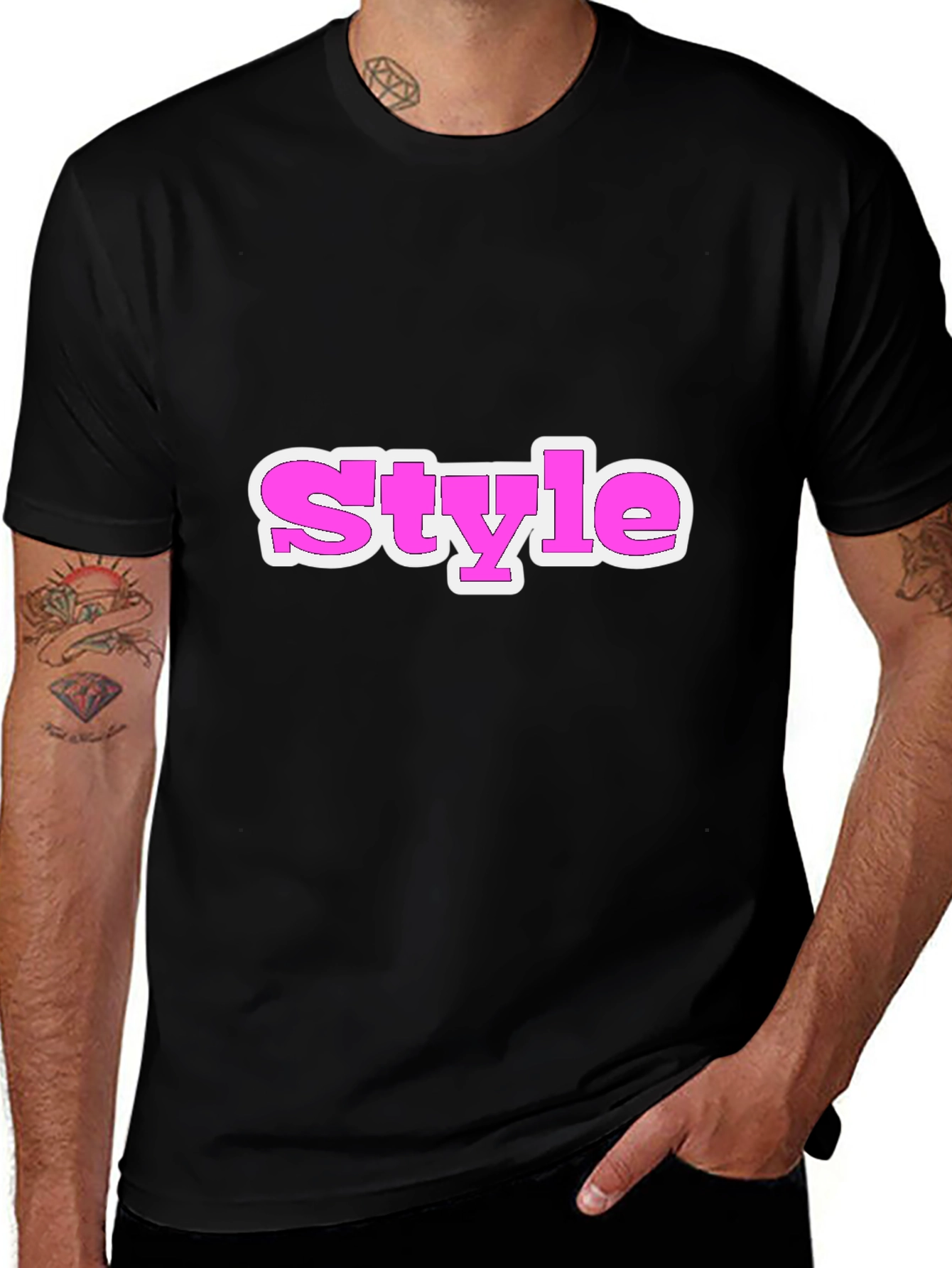 Stylish Black Tee with Style Graphic