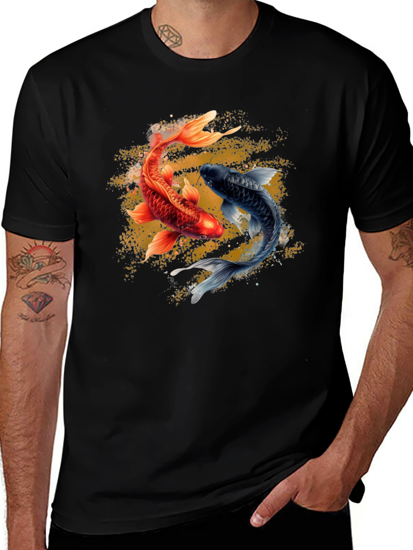 Yin Yang Koi Fish Graphic T-Shirt