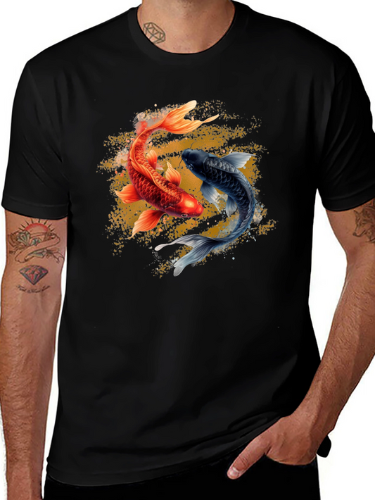 Yin Yang Koi Fish Graphic T-Shirt