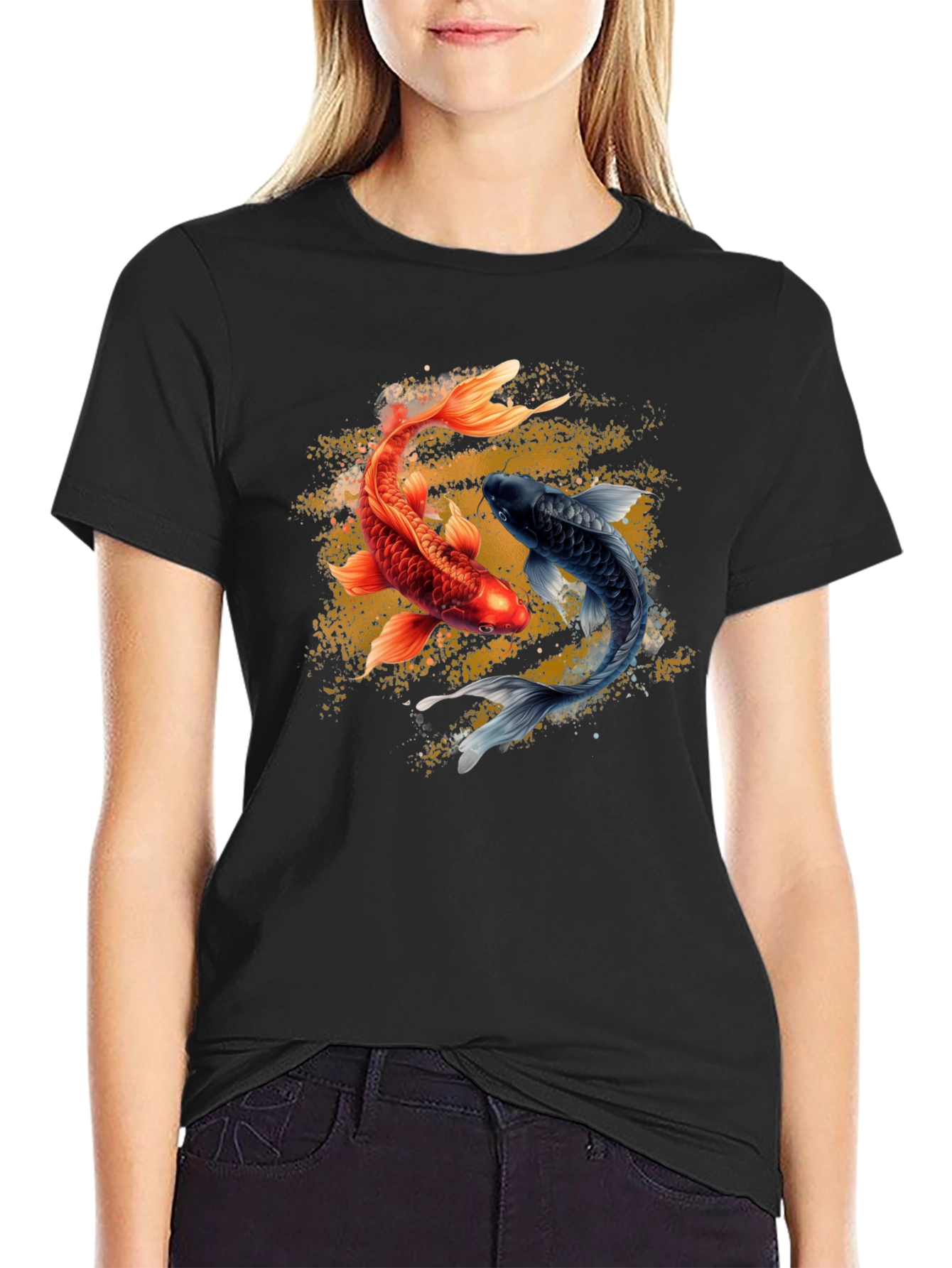 Yin Yang Koi Fish Graphic T-Shirt
