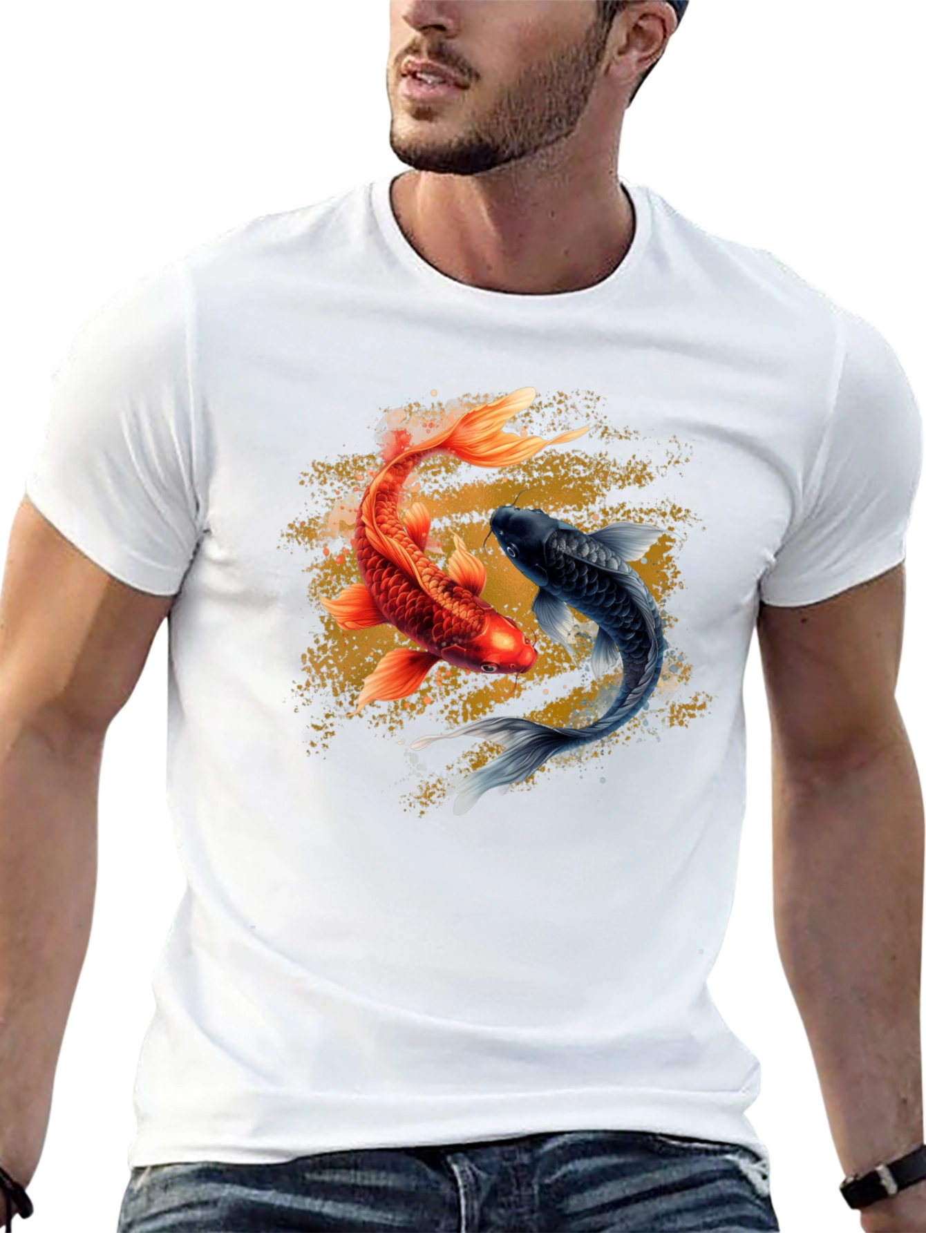 Yin Yang Koi Fish Graphic T-Shirt