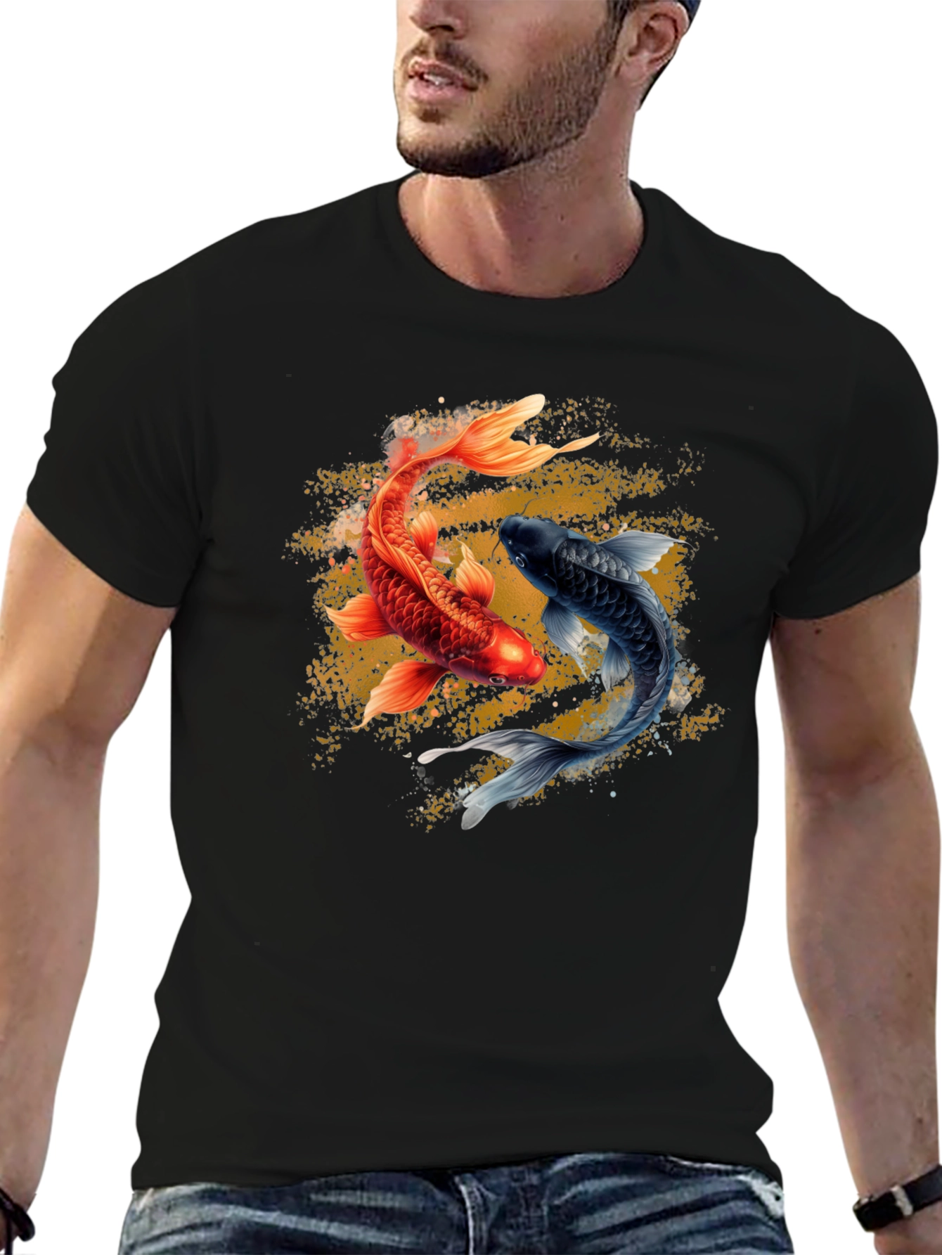 Yin Yang Koi Fish Graphic T-Shirt