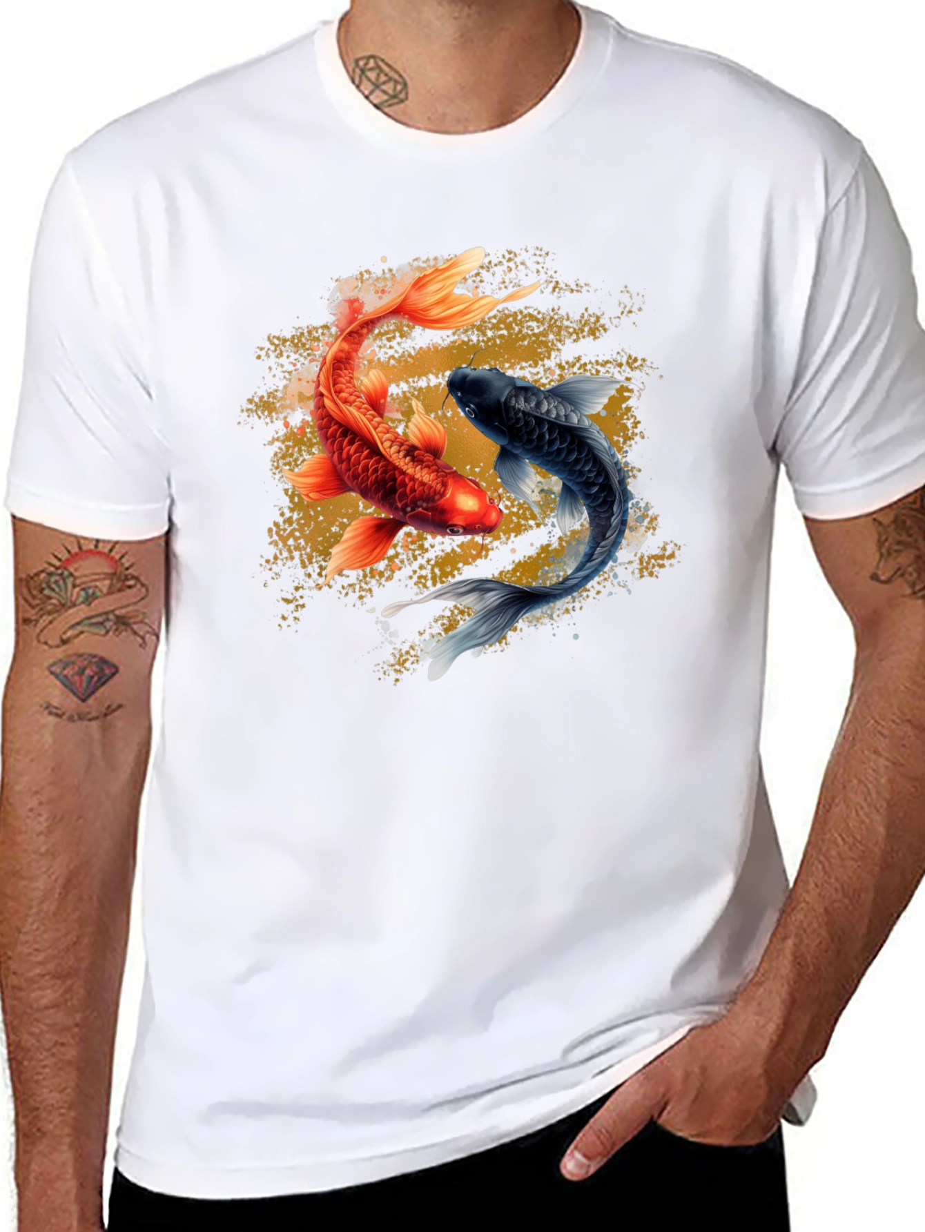 Yin Yang Koi Fish Graphic T-Shirt