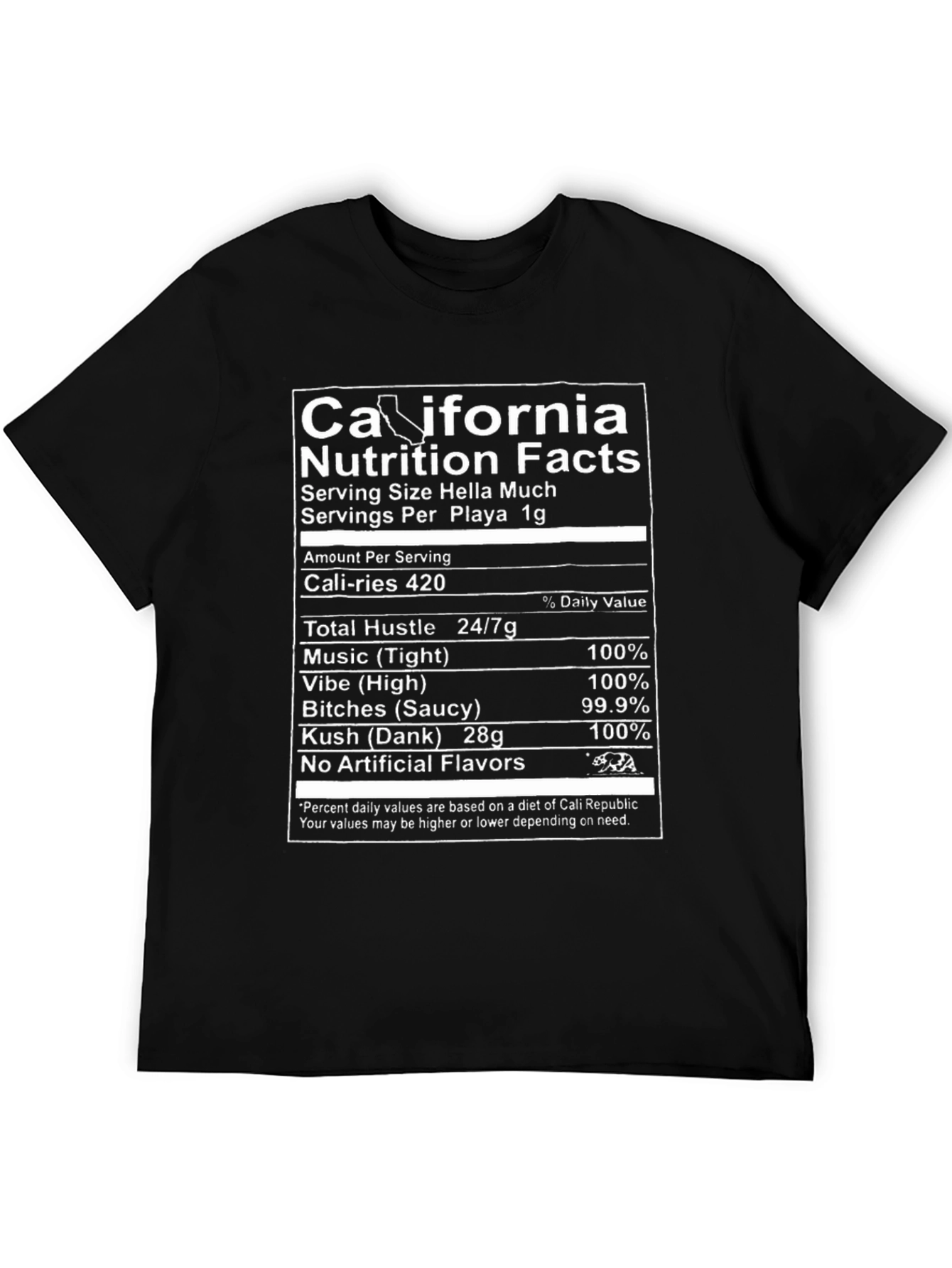 California Nutrition Facts Novelty T-Shirt