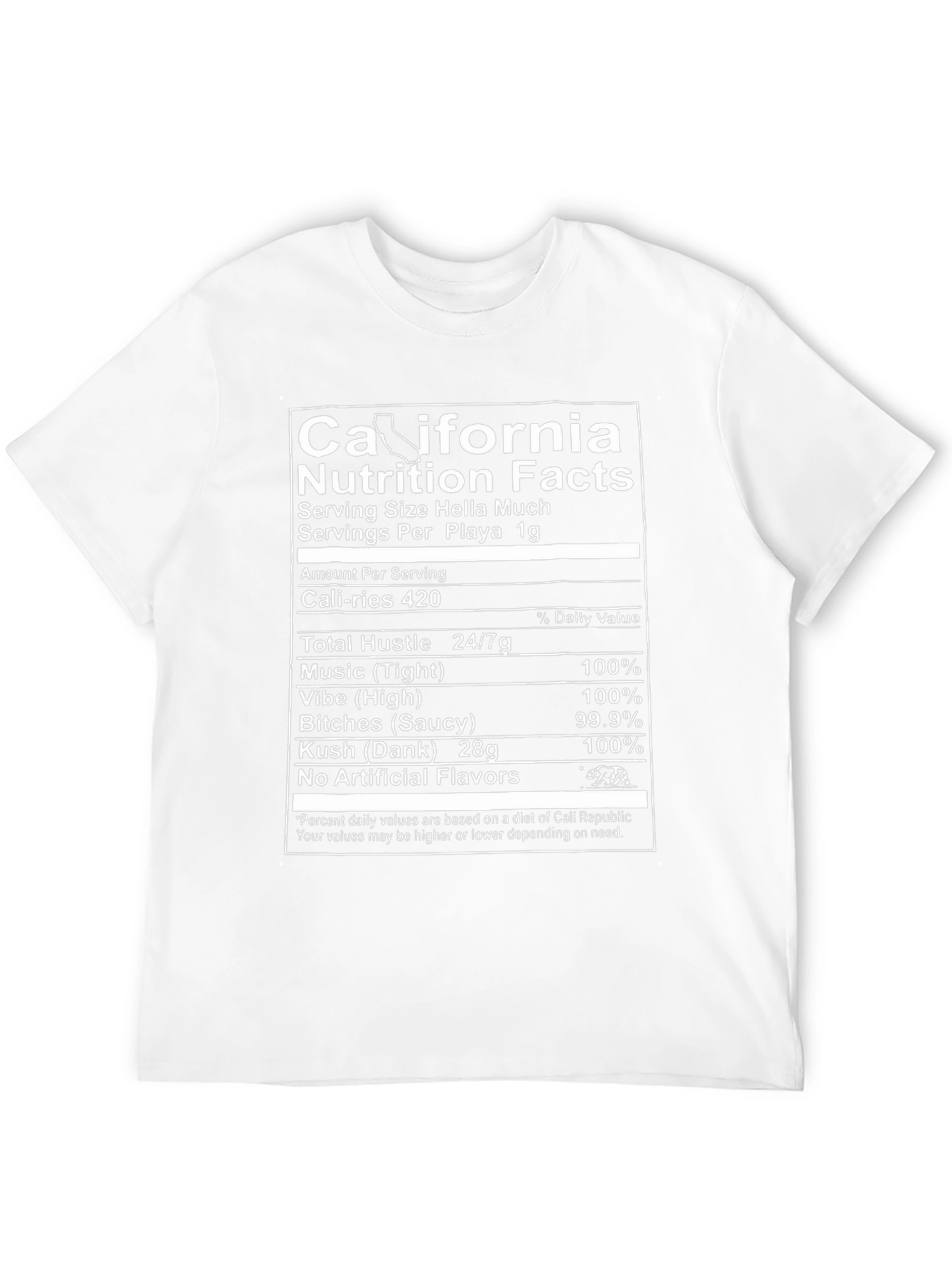 California Nutrition Facts Novelty T-Shirt