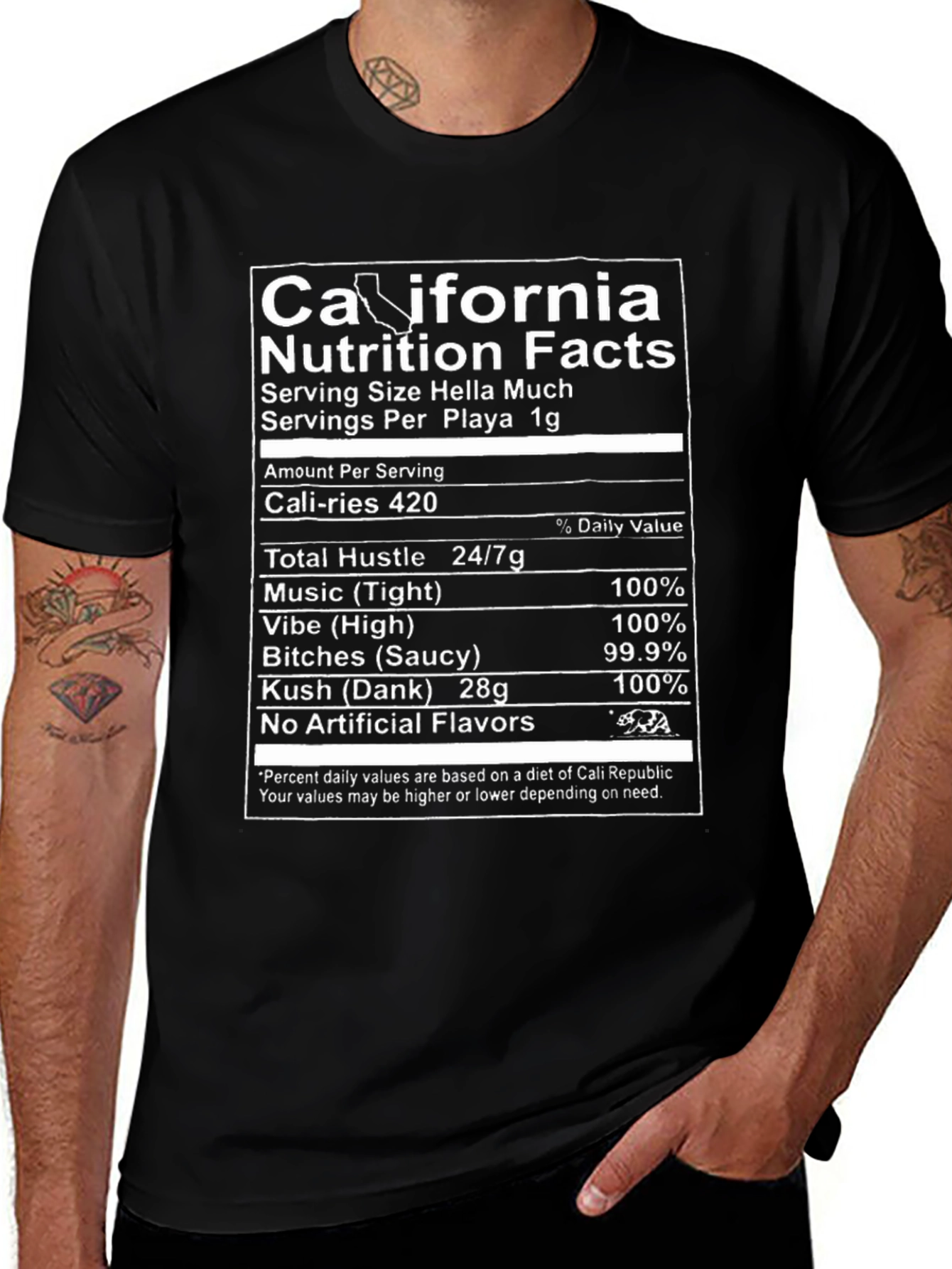 California Nutrition Facts Novelty T-Shirt
