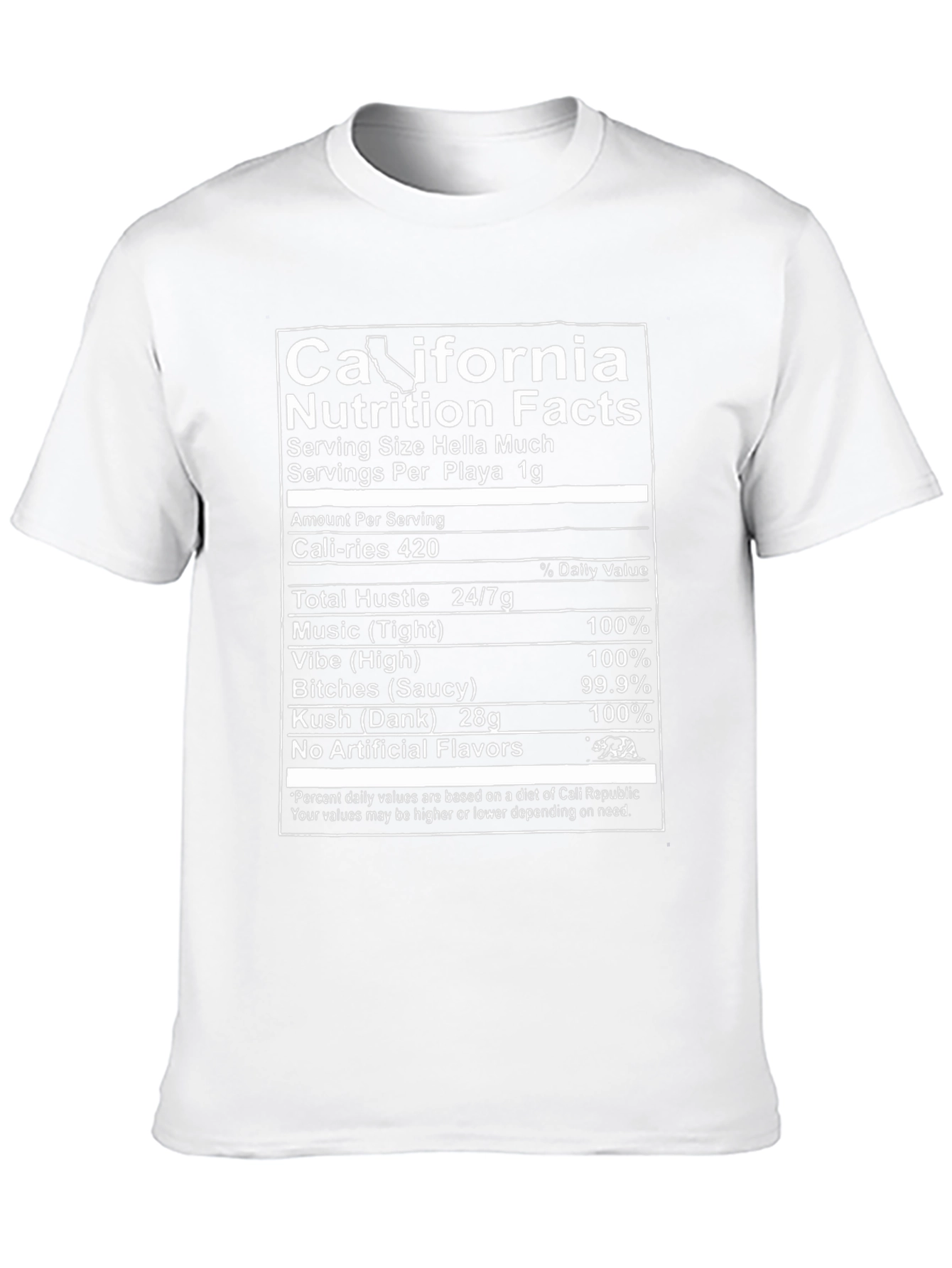 California Nutrition Facts Novelty T-Shirt