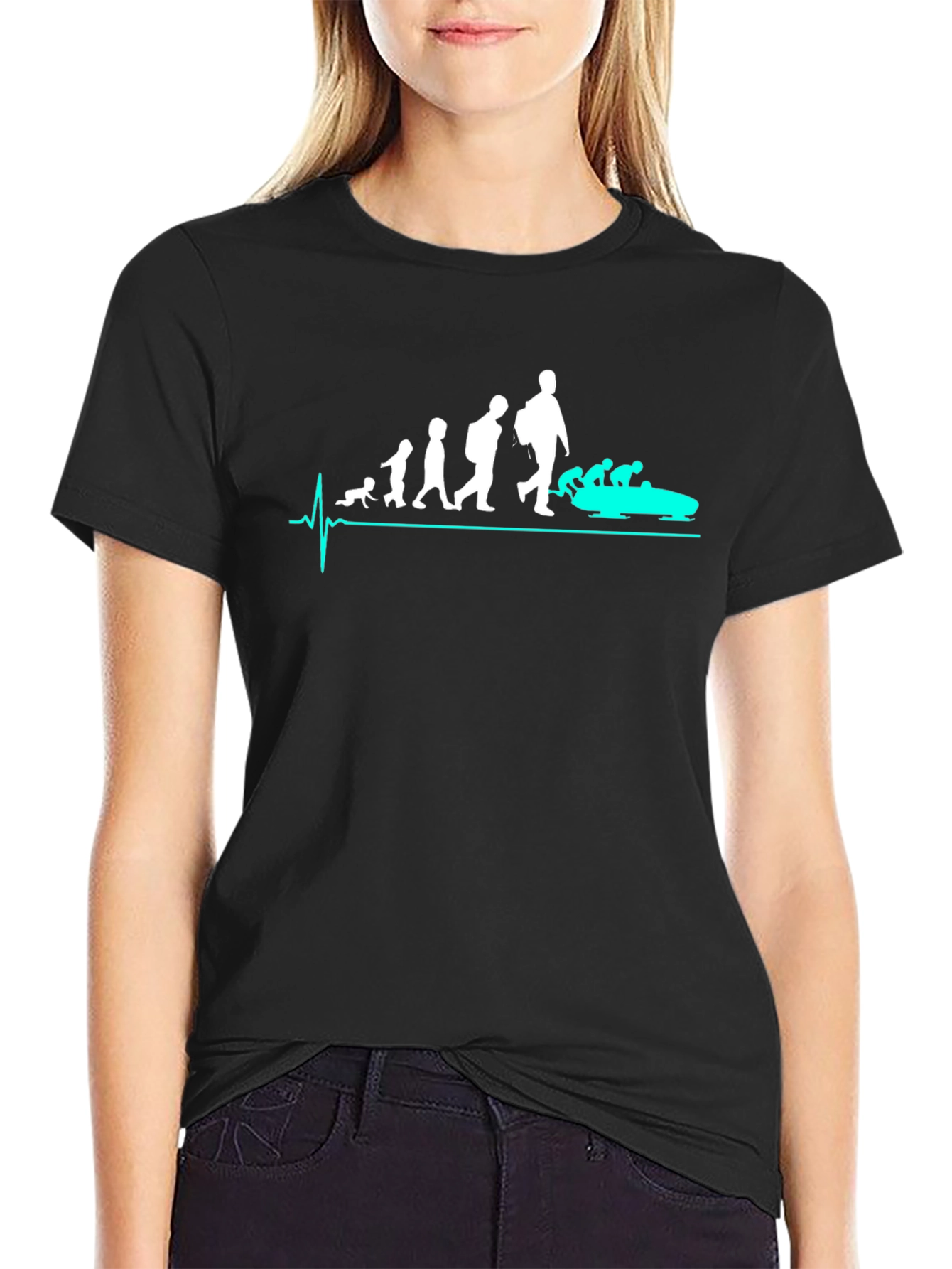 Evolution of Rafting Black T-Shirt