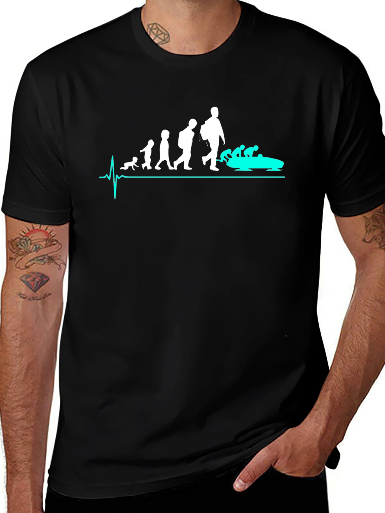 Evolution of Rafting Black T-Shirt
