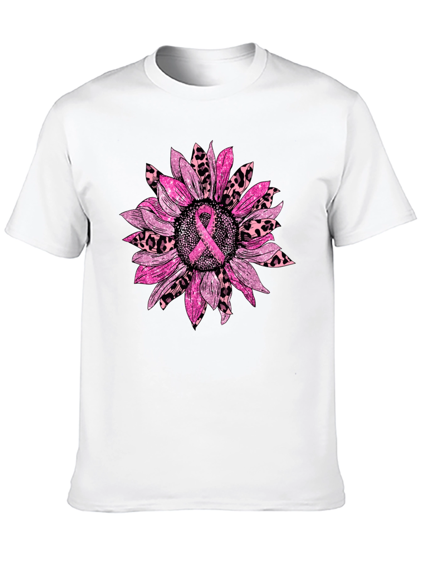 Breast Cancer Awareness Sunflower Graphic T-Shirt