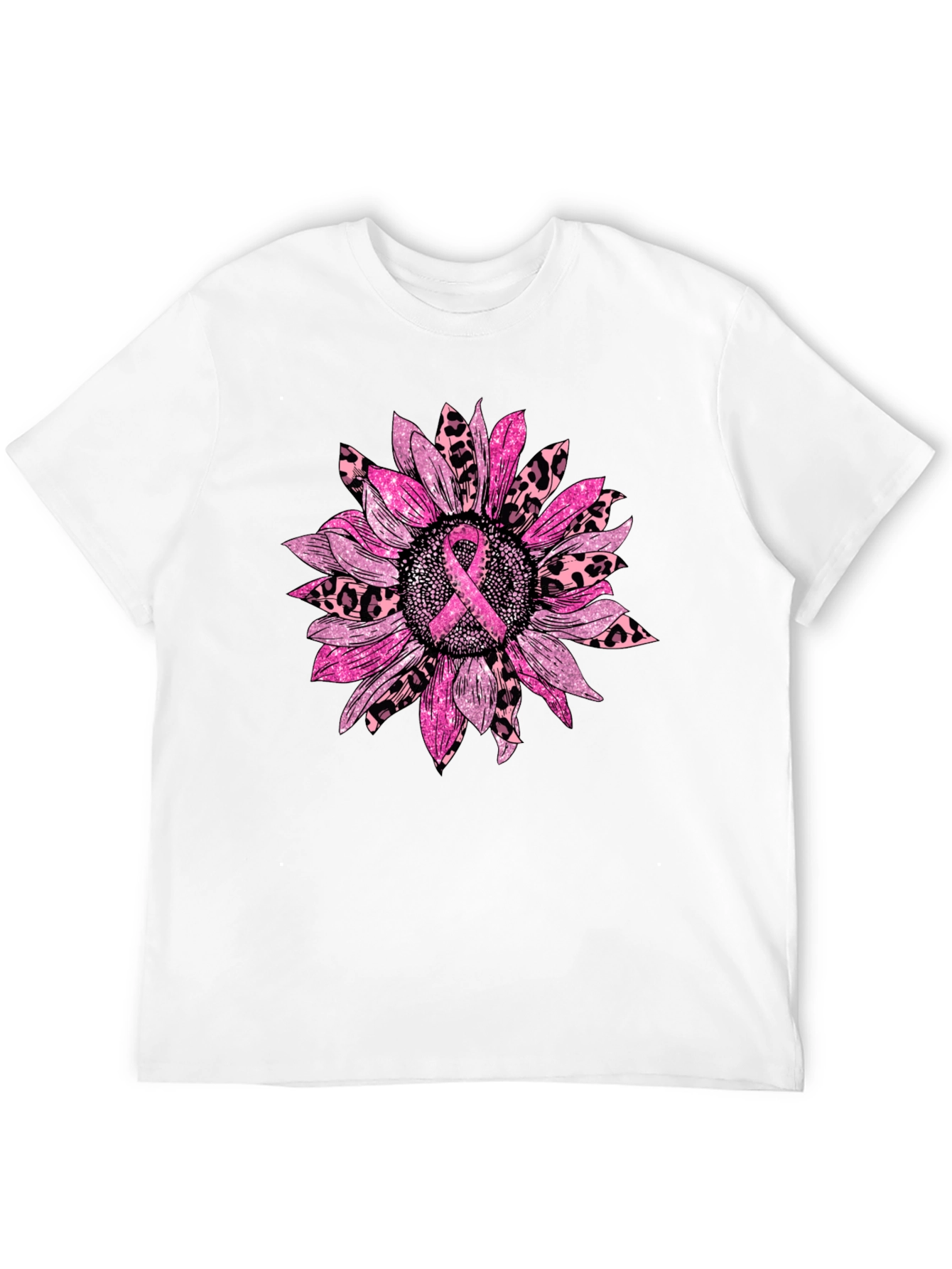 Breast Cancer Awareness Sunflower Graphic T-Shirt