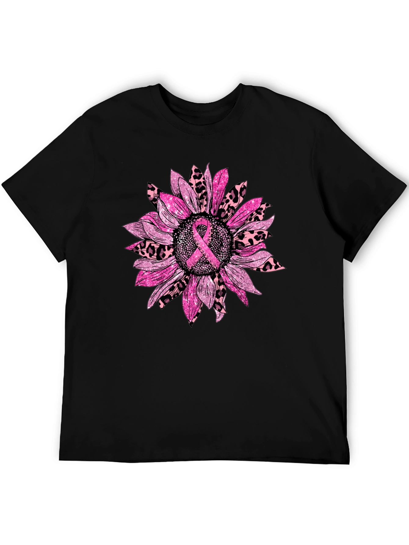 Breast Cancer Awareness Sunflower Graphic T-Shirt