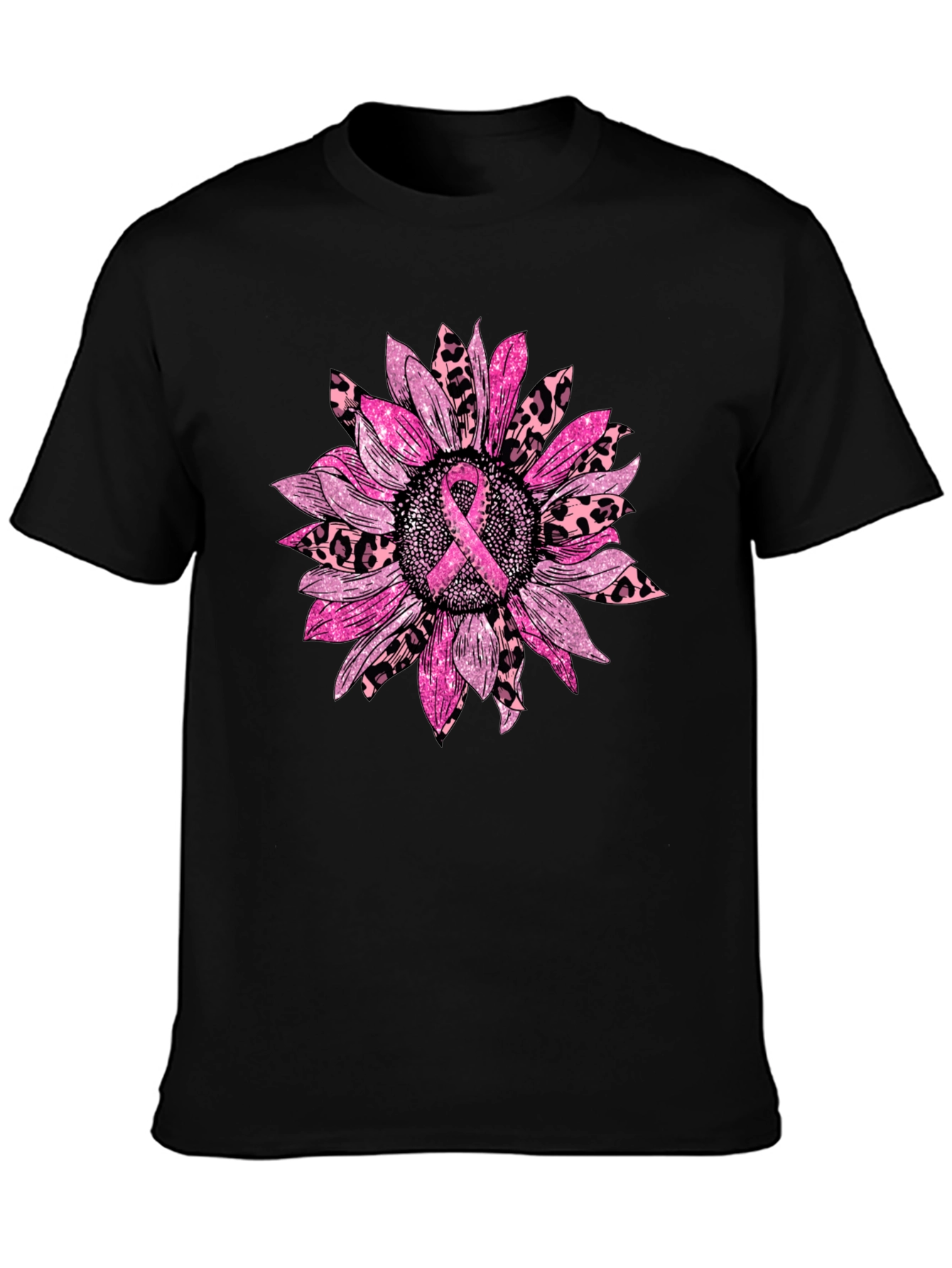 Breast Cancer Awareness Sunflower Graphic T-Shirt