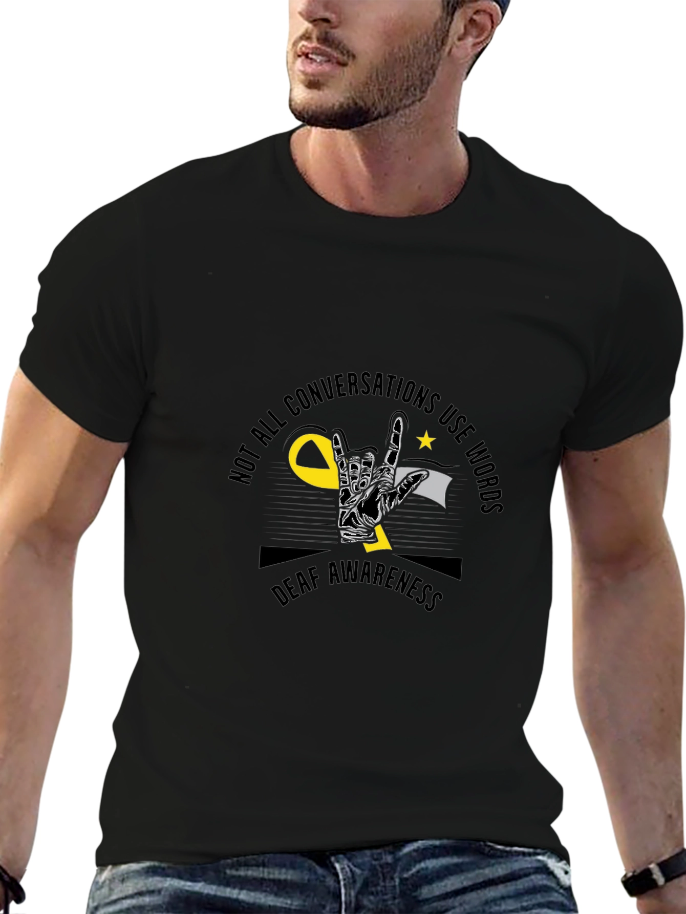Deaf Awareness Graphic Tee - Silent Conversations T-Shirt