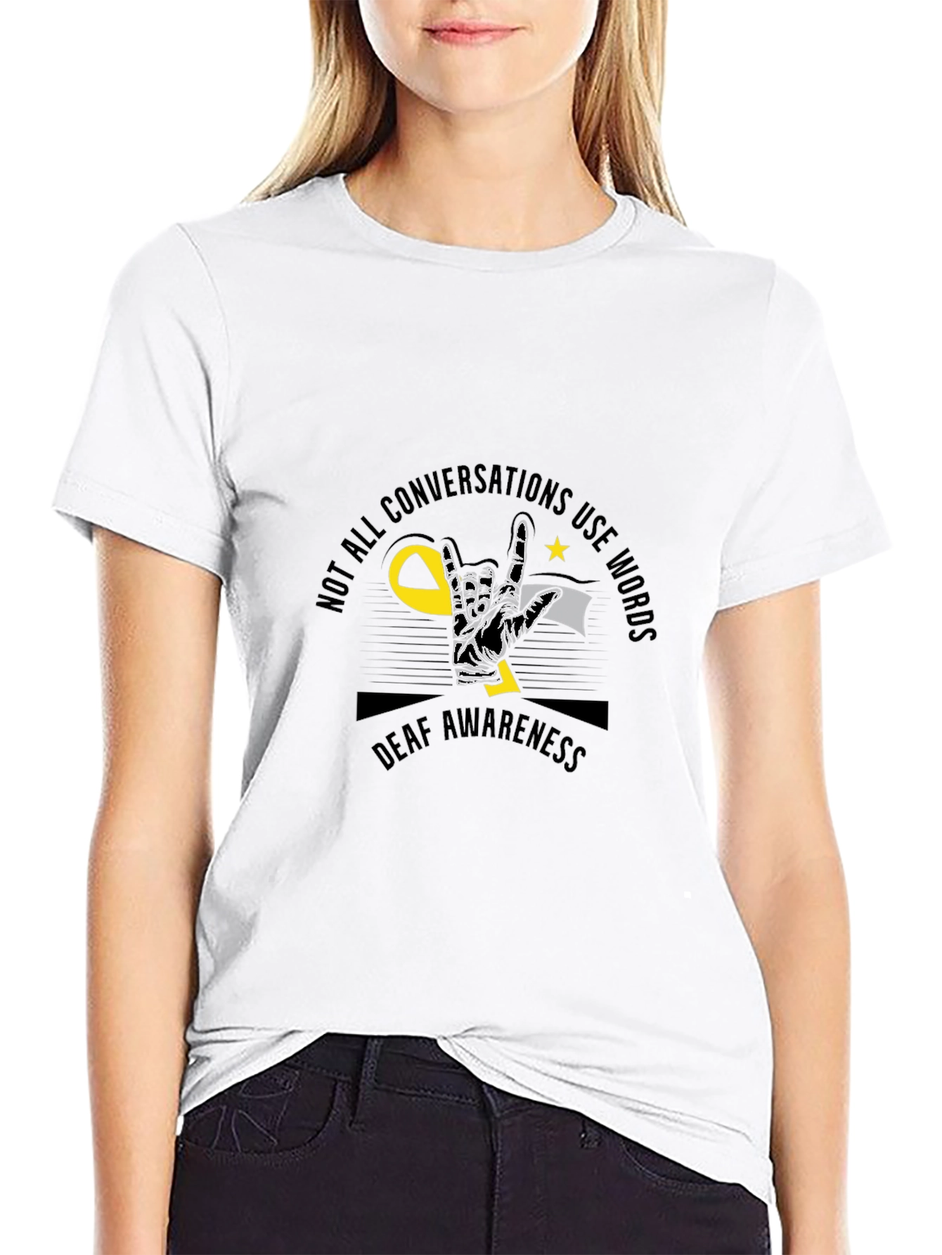 Deaf Awareness Graphic Tee - Silent Conversations T-Shirt