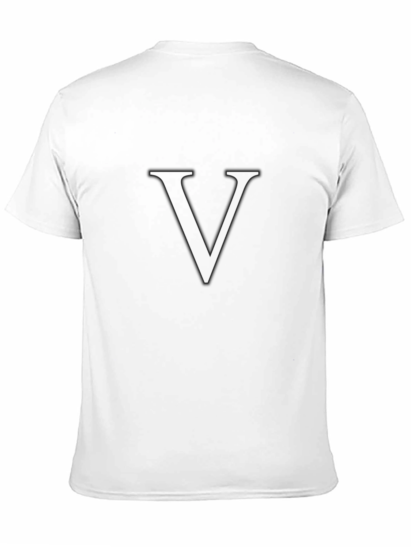 Minimalist Black T-Shirt with Letter V Design