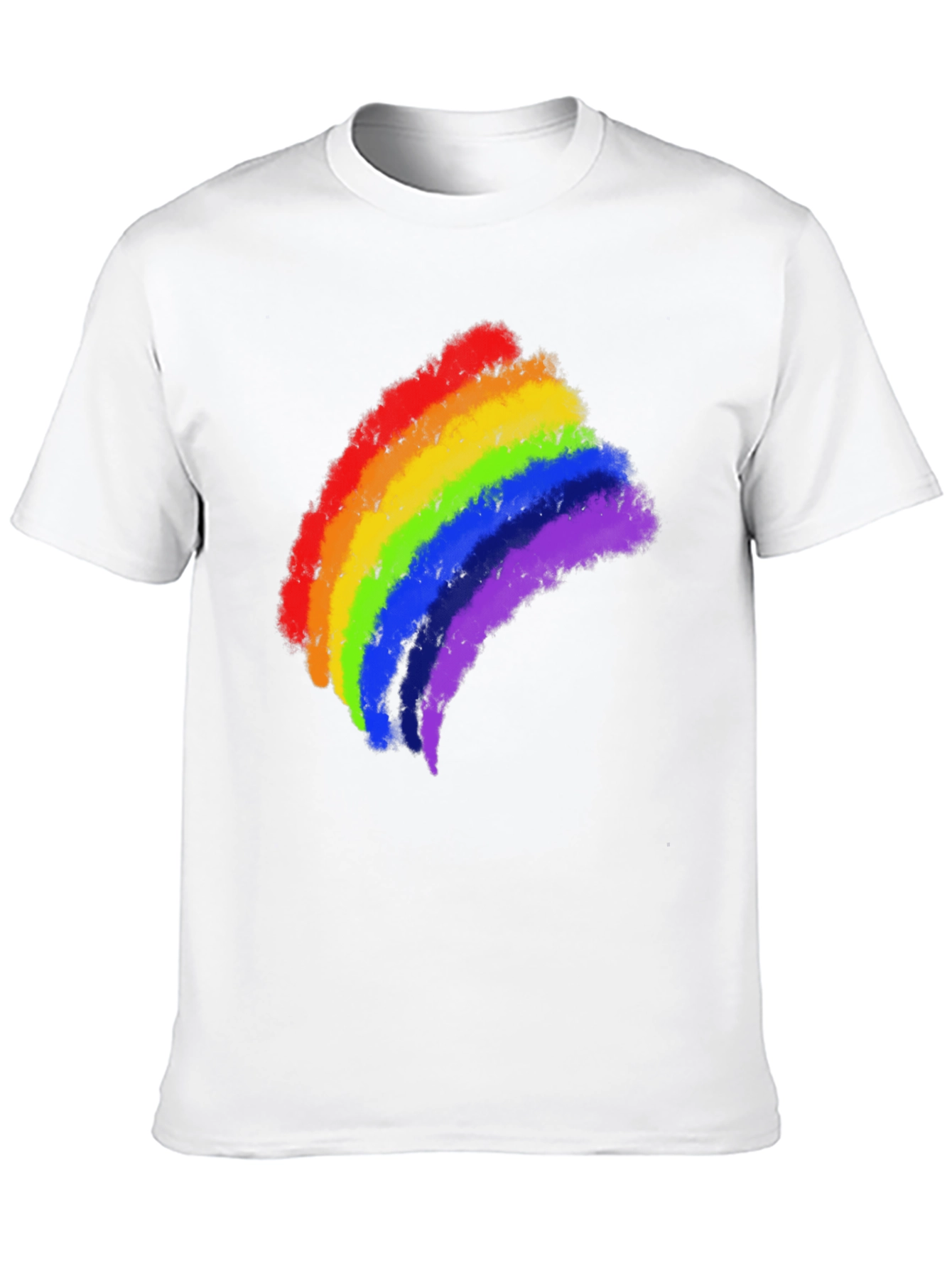 Rainbow Pride Brushstroke Black T-Shirt