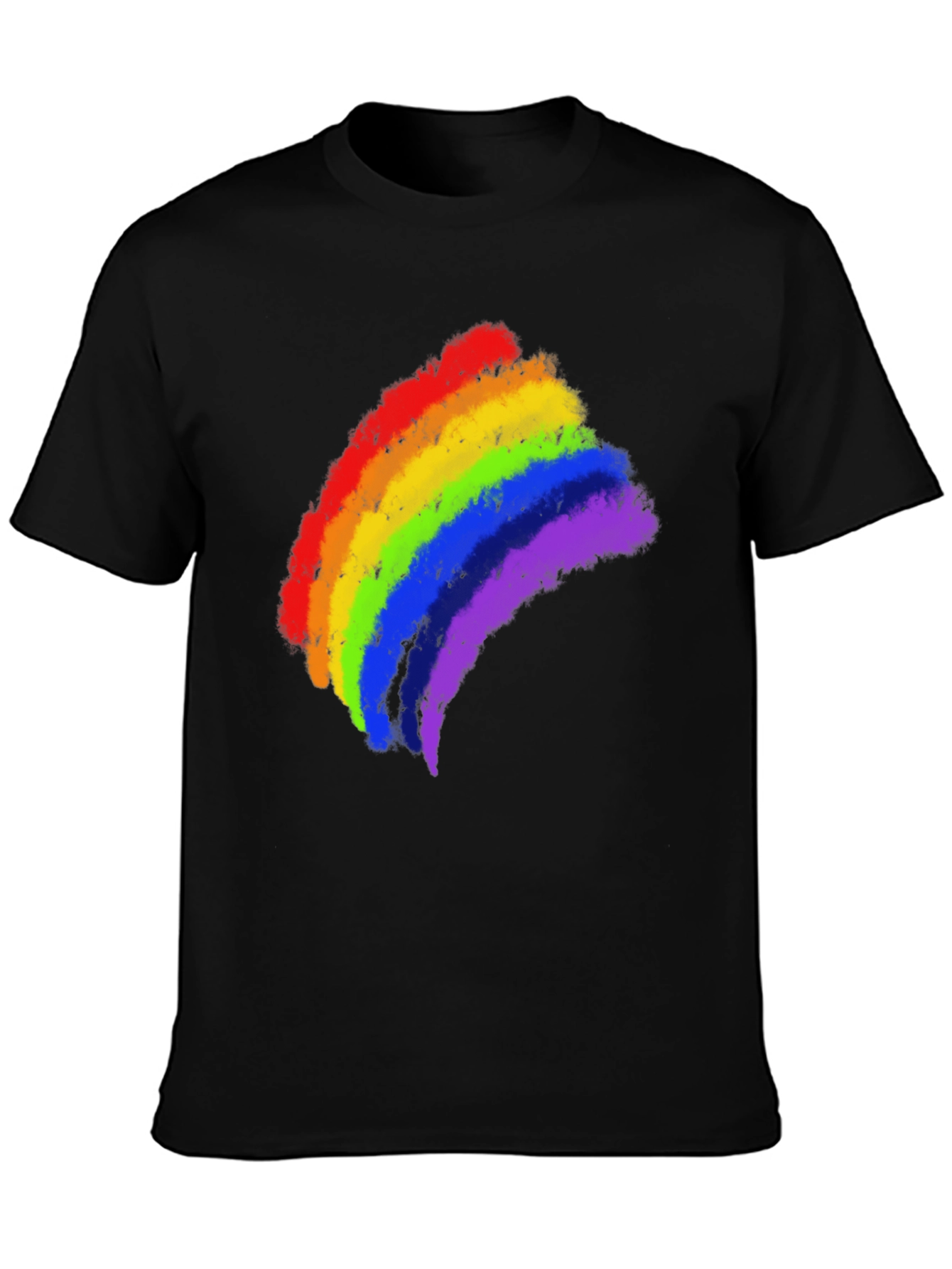Rainbow Pride Brushstroke Black T-Shirt
