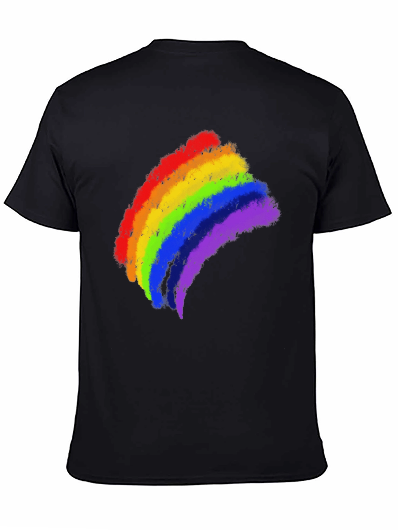 Rainbow Pride Brushstroke Black T-Shirt
